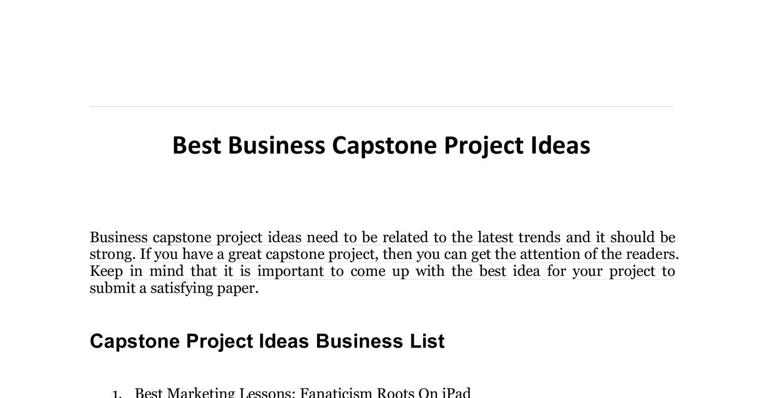 business capstone project pdf