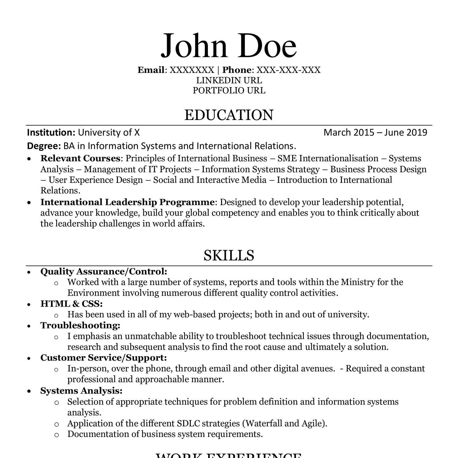 resume templates reddit