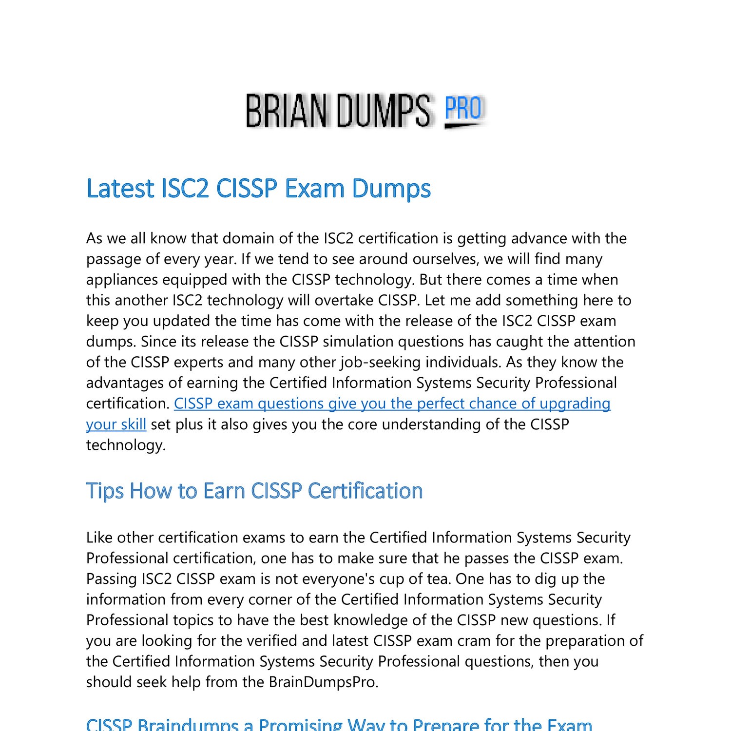 Reliable CISSP Braindumps Pdf