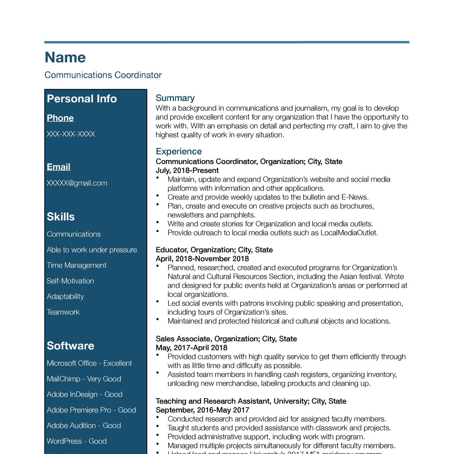 resume templates reddit free