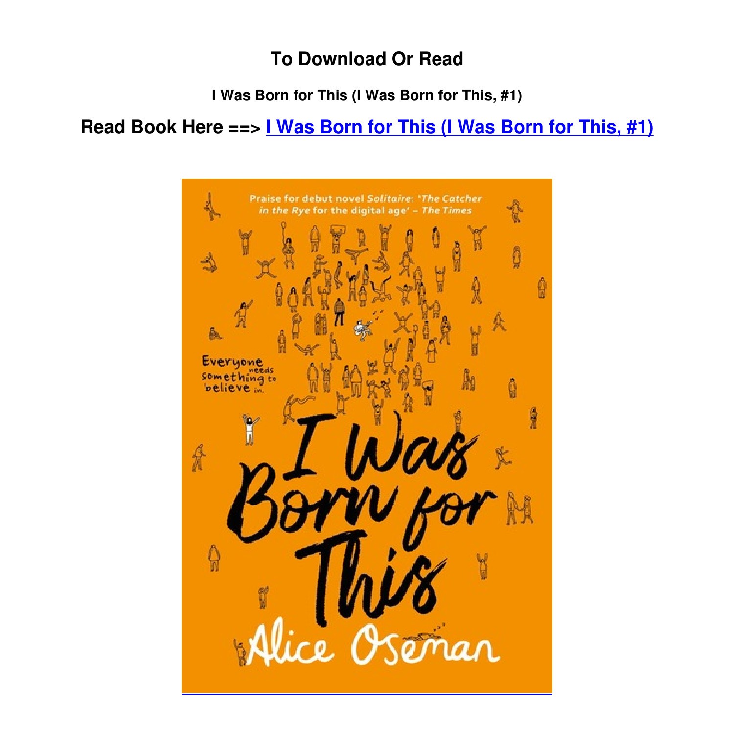 download EPUB I Was Born for This I Was Born for This 1 by Alice Oseman ...