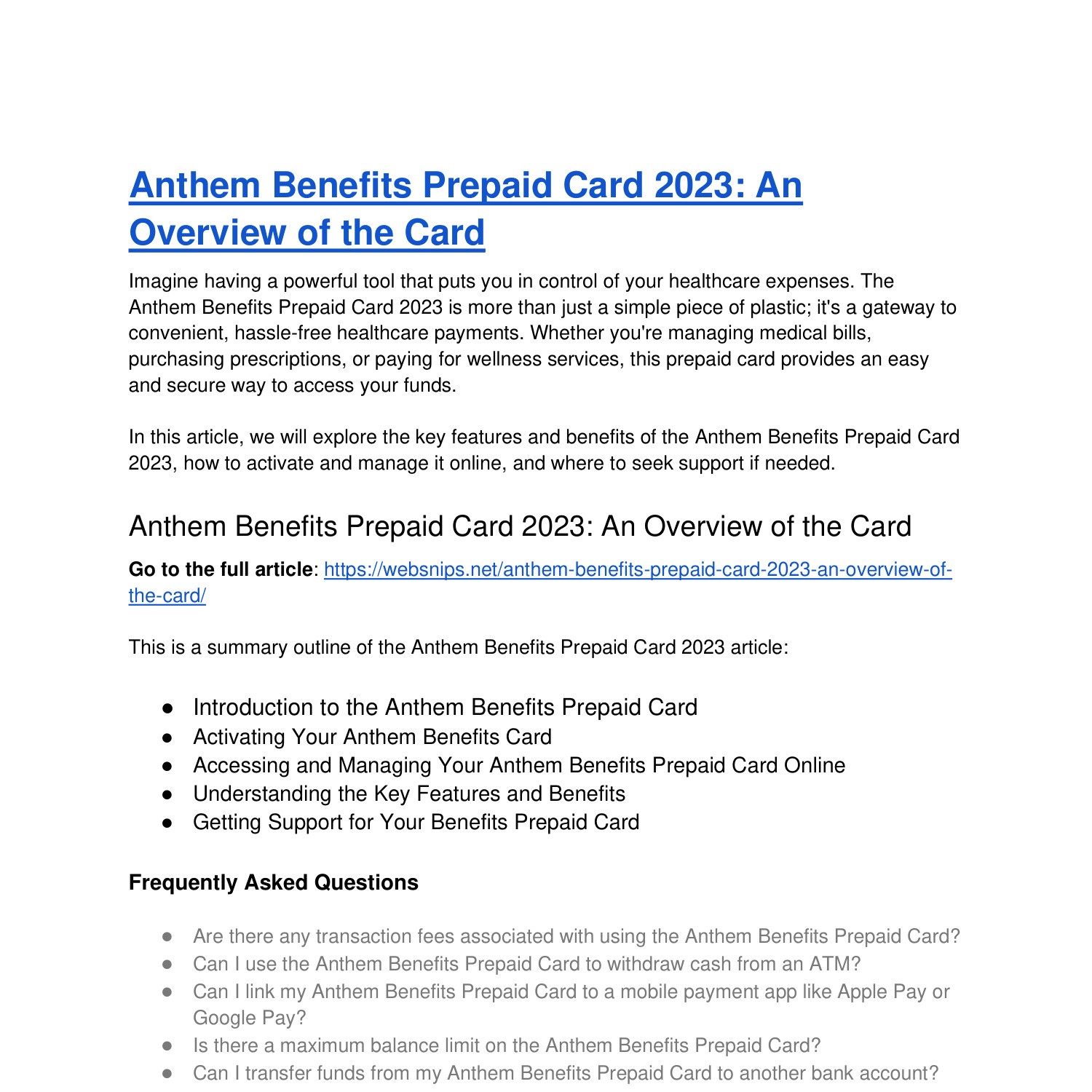 Anthem Benefits Prepaid Card 2023_ An Overview of the Card.docx DocDroid