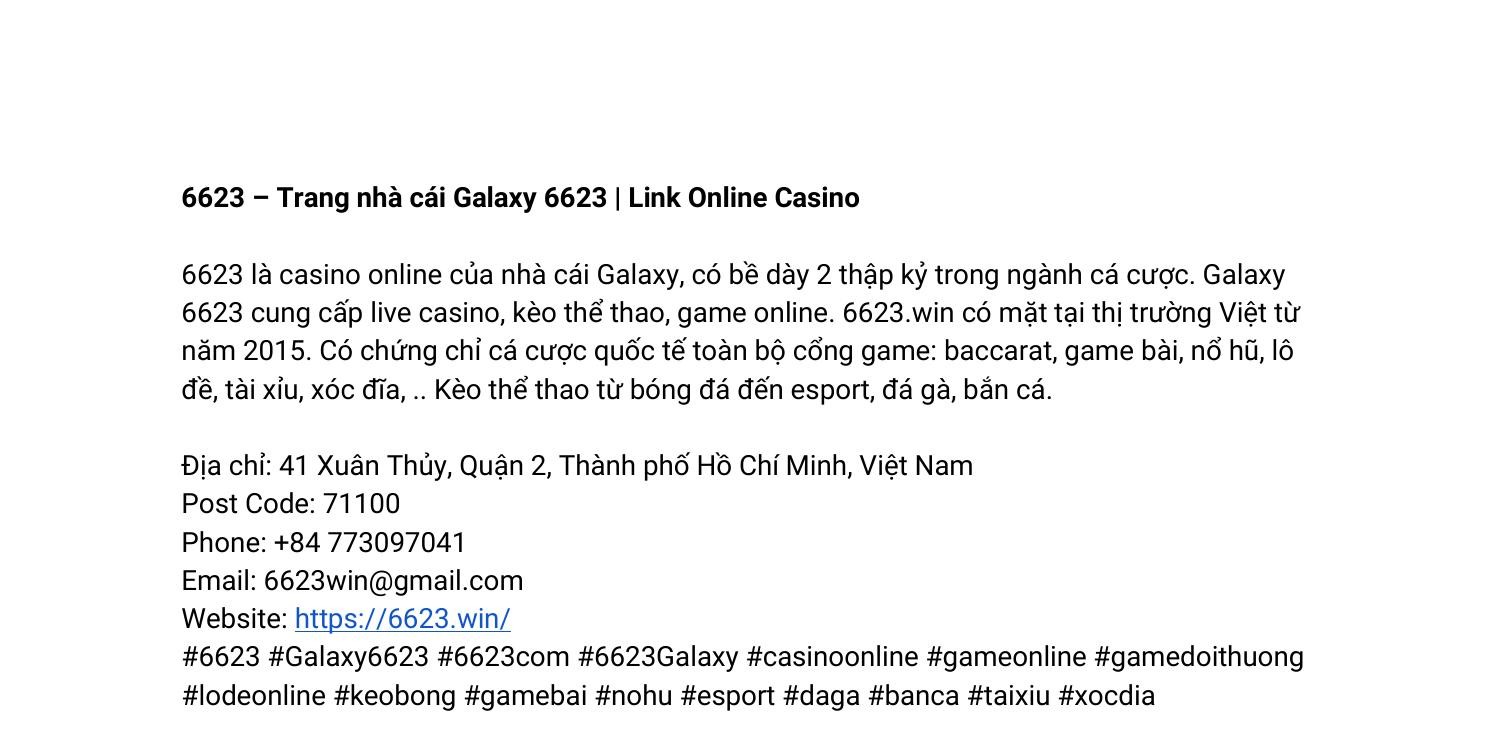 Khám Phá Thế Giới Trực Tuyến Siêu Đẳng với galaxy6623.com