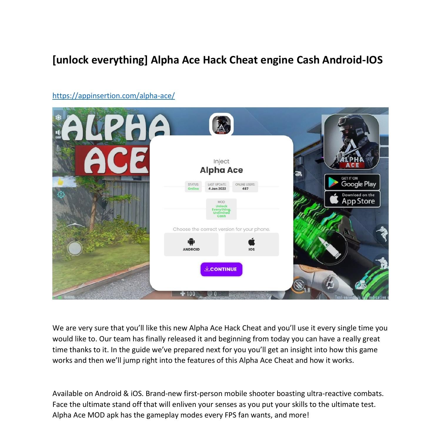 unlock everything] Alpha Ace Hack Cheat engine Cash Android-IOS.pdf |  DocDroid