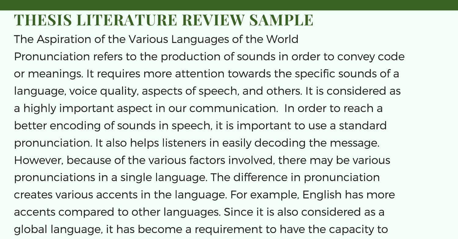 thesis about literature review