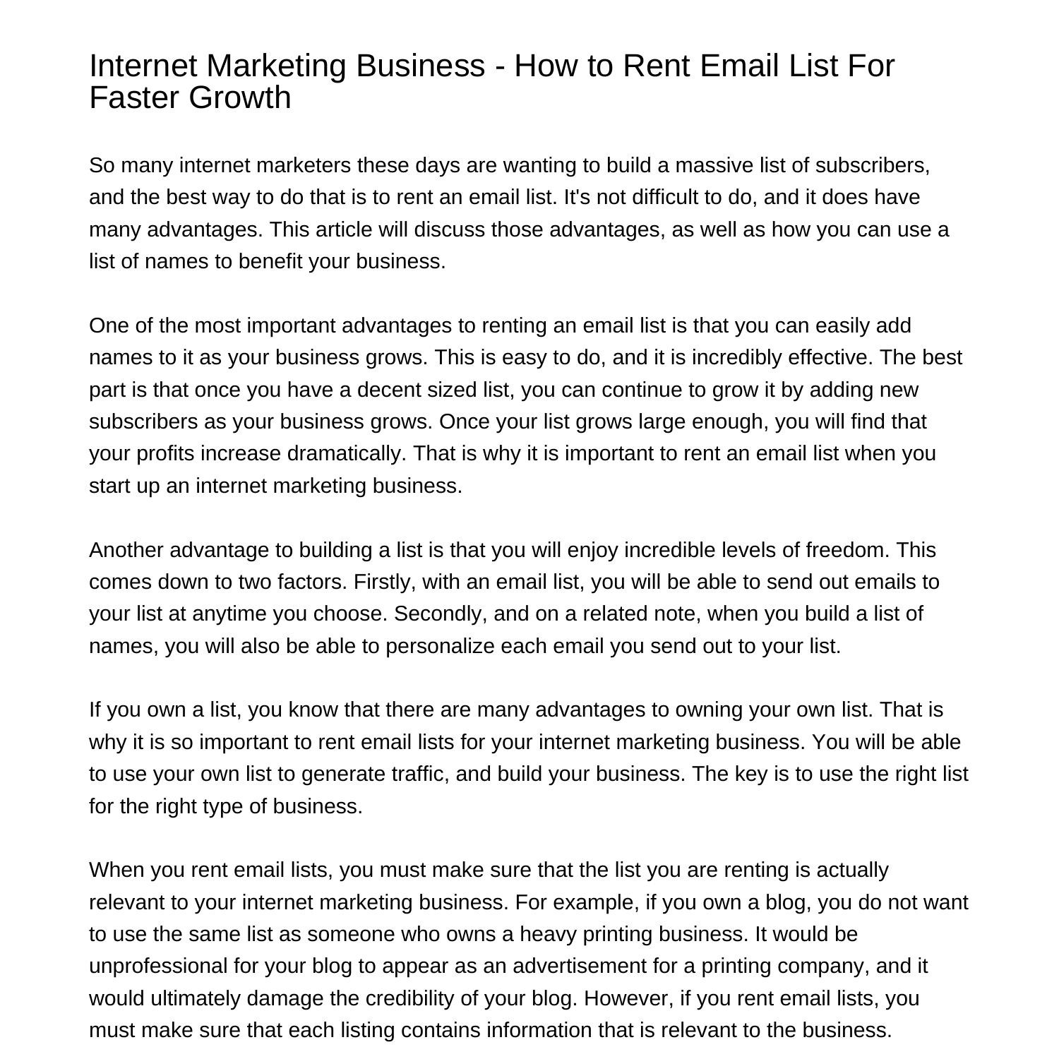 internet-marketing-business-how-to-rent-email-list-for-faster