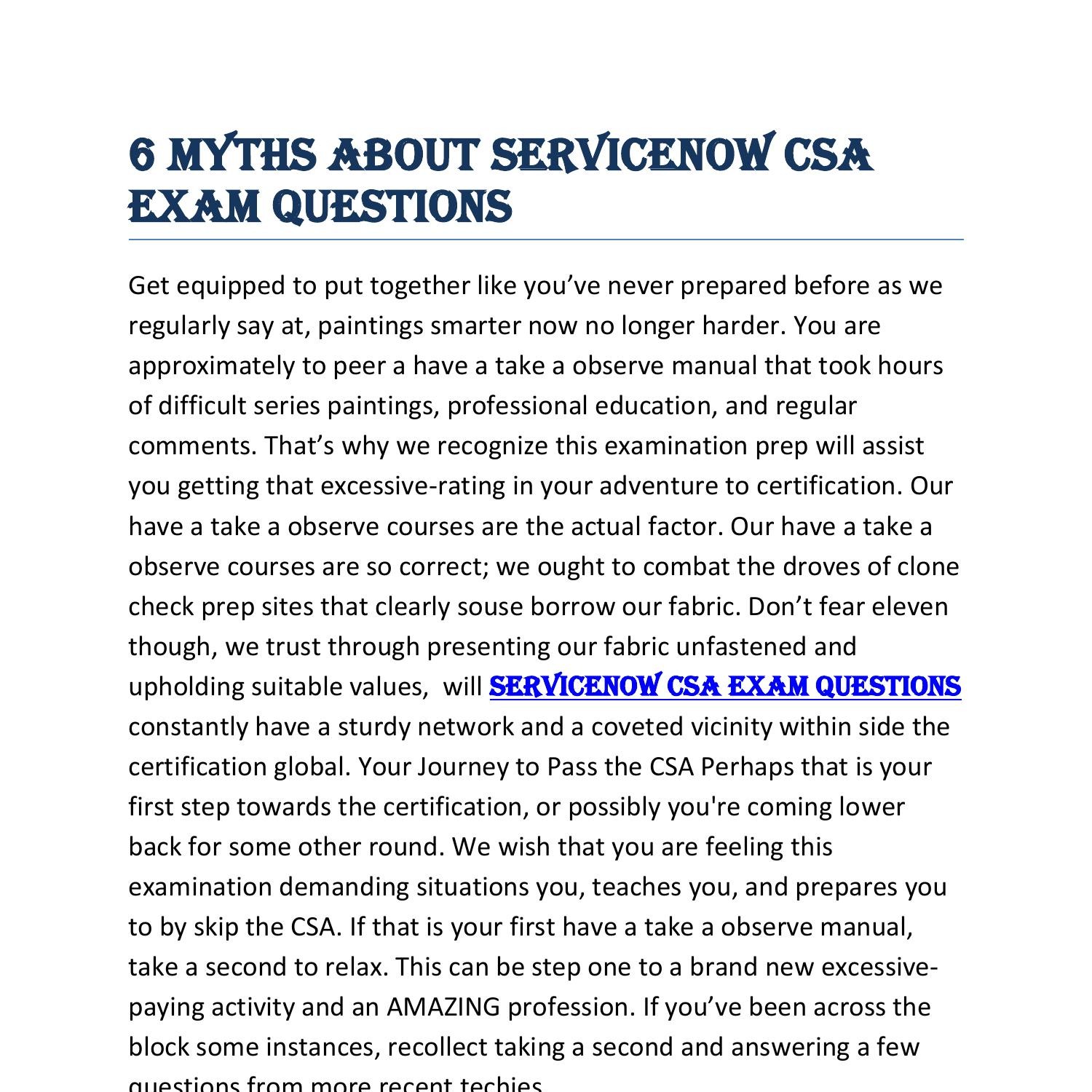 CSA Examcollection Questions Answers