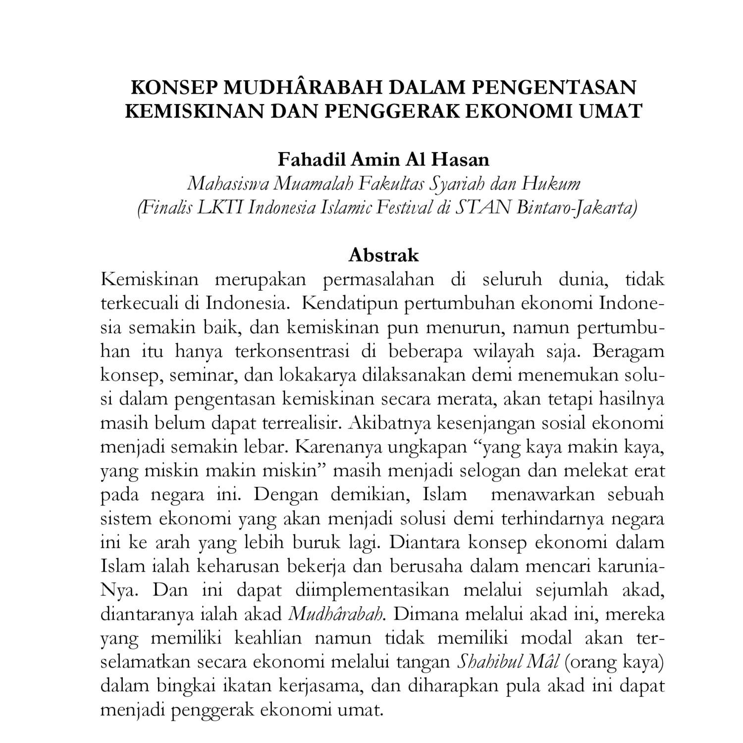 15. Konsep Mudharabah Dalam Pengentasan Kemiskinan_ Fahadil.pdf | DocDroid