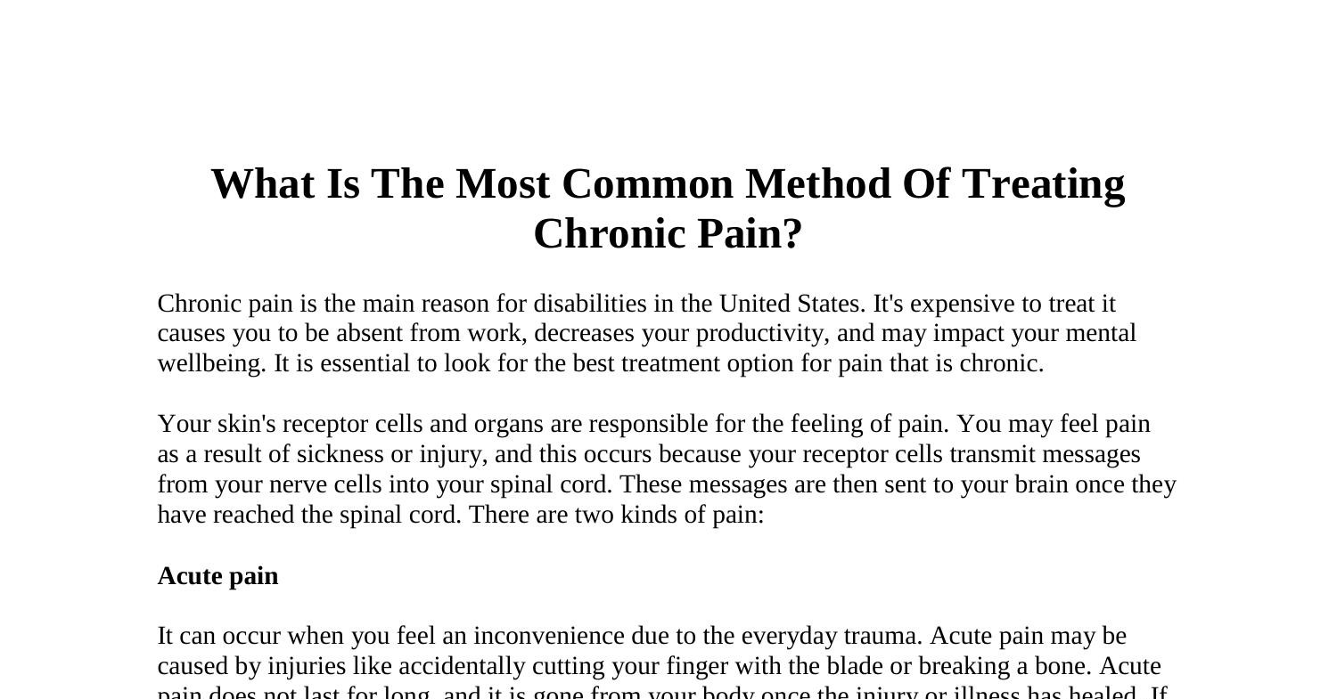 what-is-the-most-common-method-of-treating-chronic-pain-pdf-docdroid