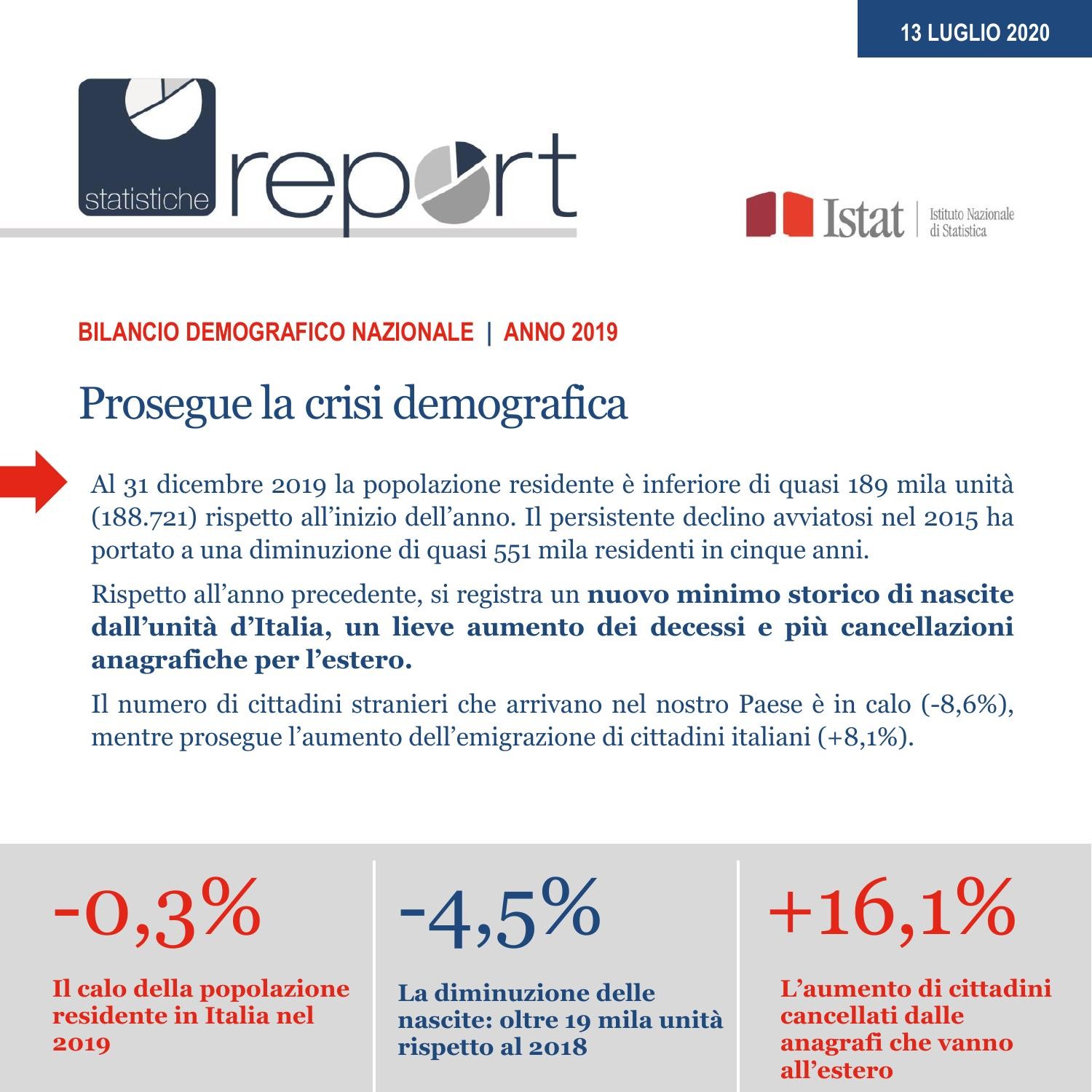 Report_BILANCIO_DEMOGRAFICO_NAZIONALE_2019.pdf | DocDroid