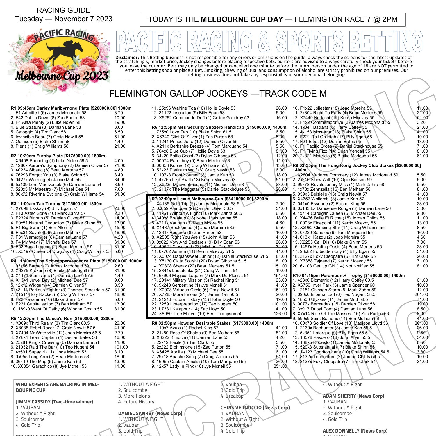 NOVEMBER 7, 2023RACE GUIDEPACIFIC RACING.pdf DocDroid