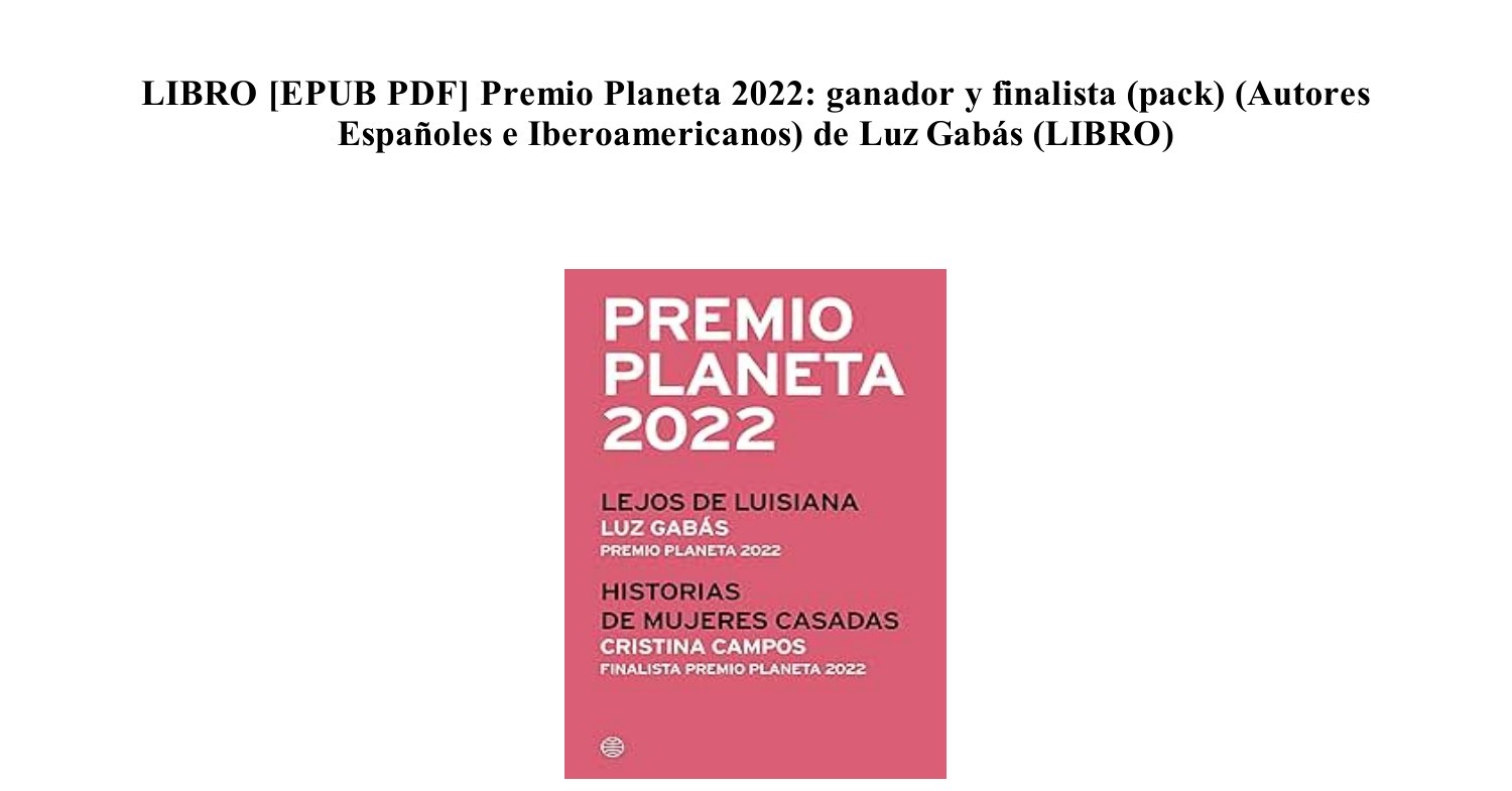 (Gratis) (PDF EPUB) Premio 2022 ganador y finalista (pack