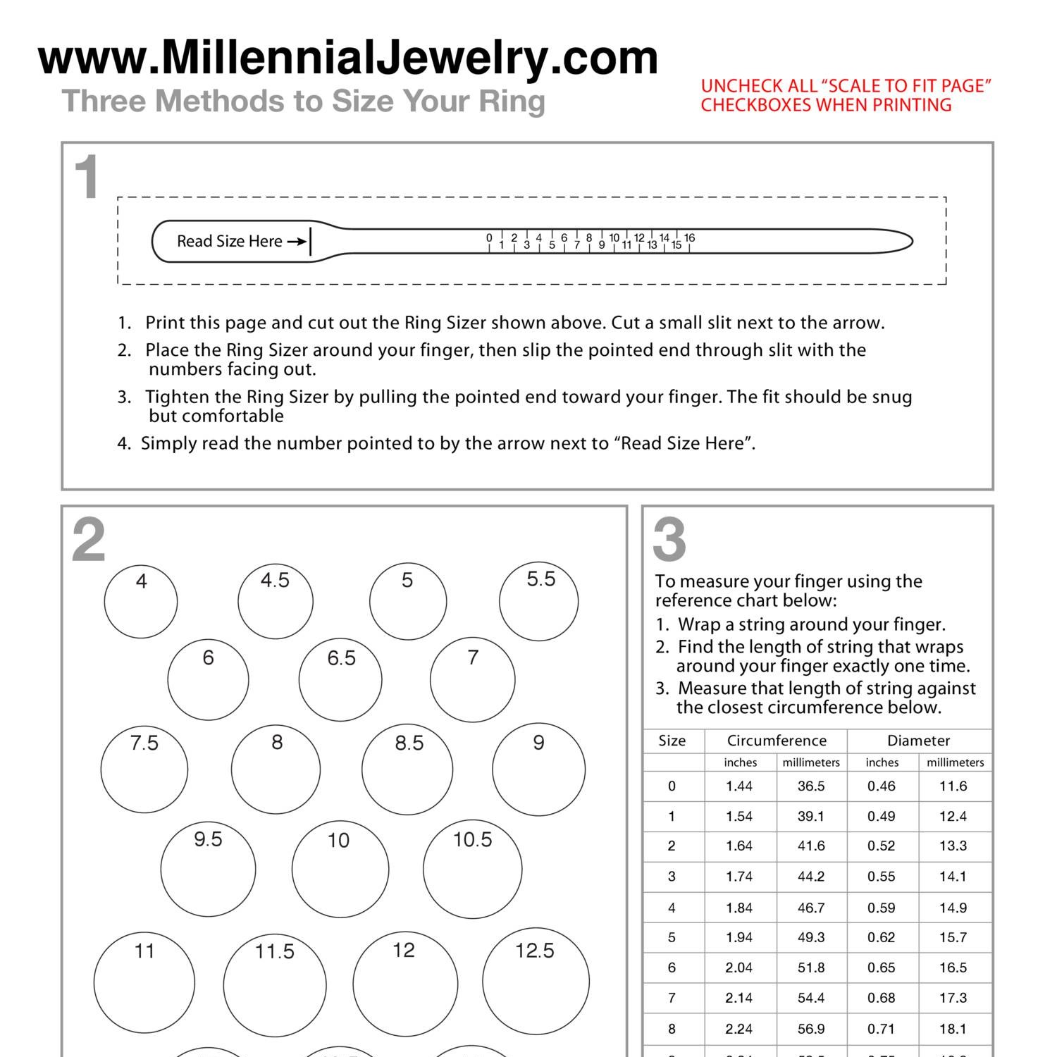 Ring size actual chart pdf DocDroid