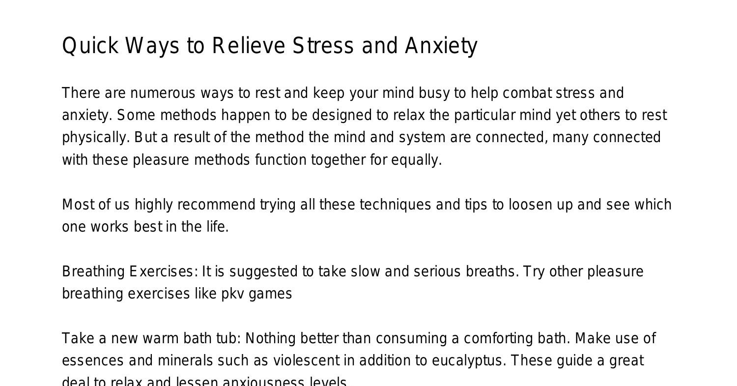 Basic Ways to Relieve Pressure and Anxietyrxupn.pdf.pdf | DocDroid