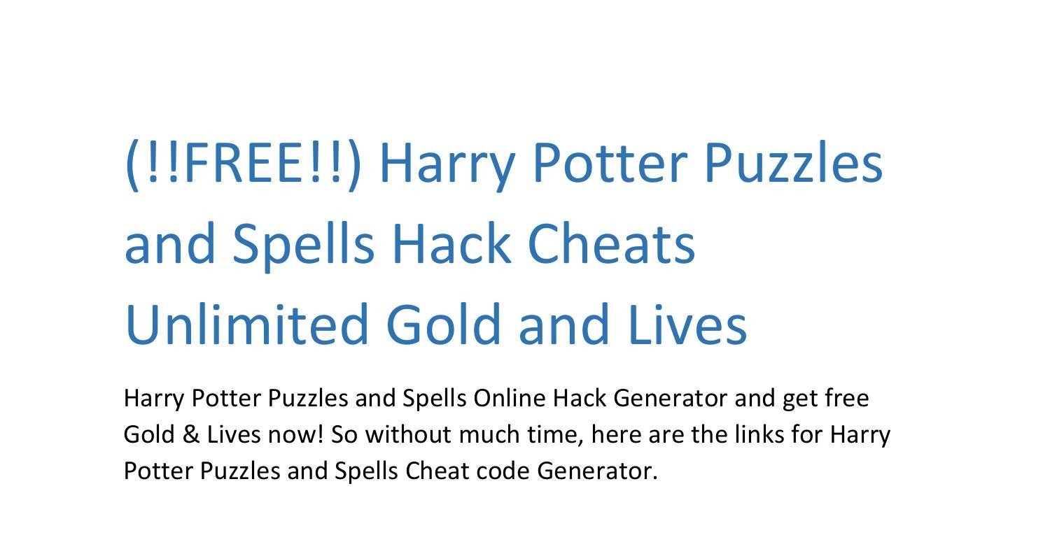 harry potter puzzles and spells unlimited gold