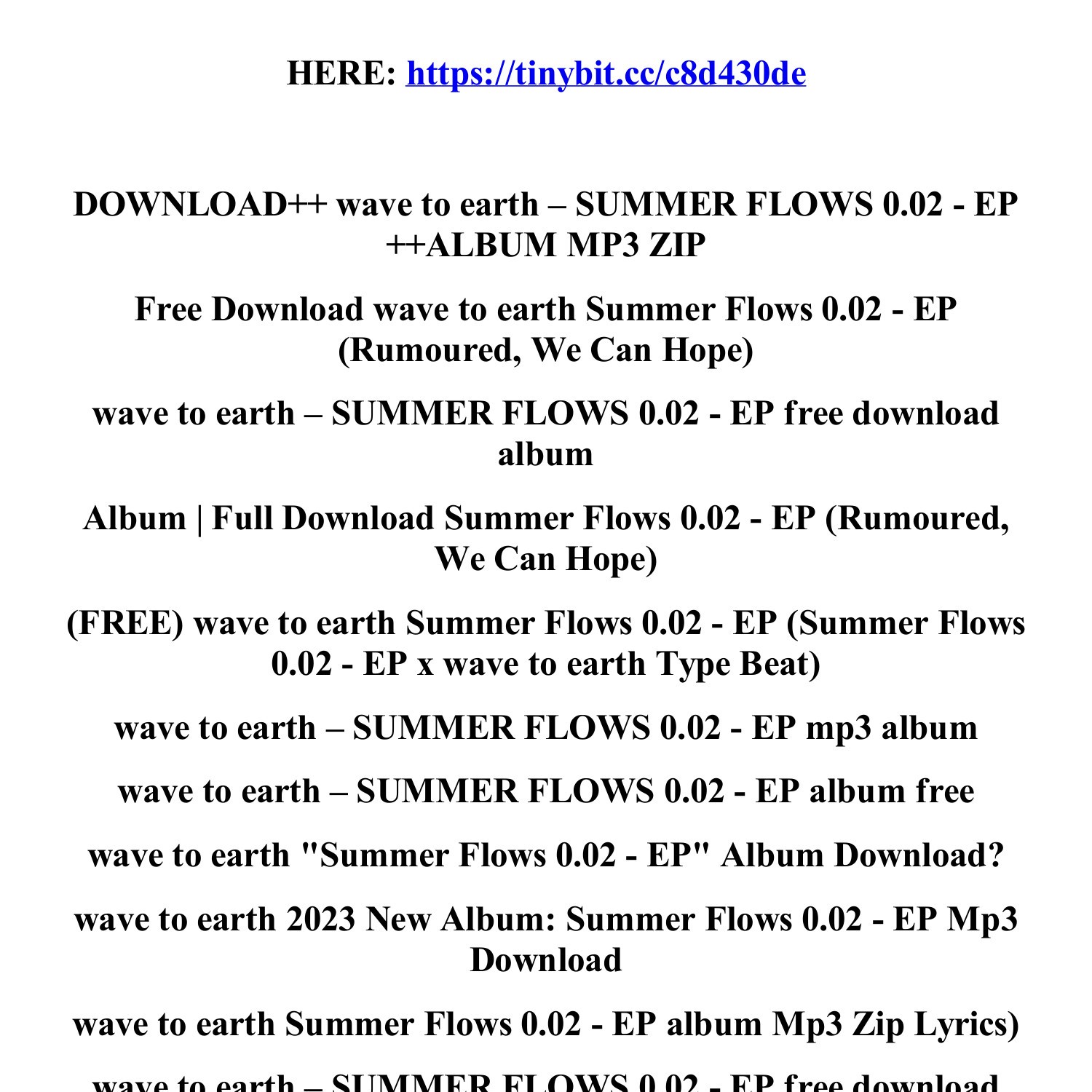 Wave to Earth - Summer Flows 0.02