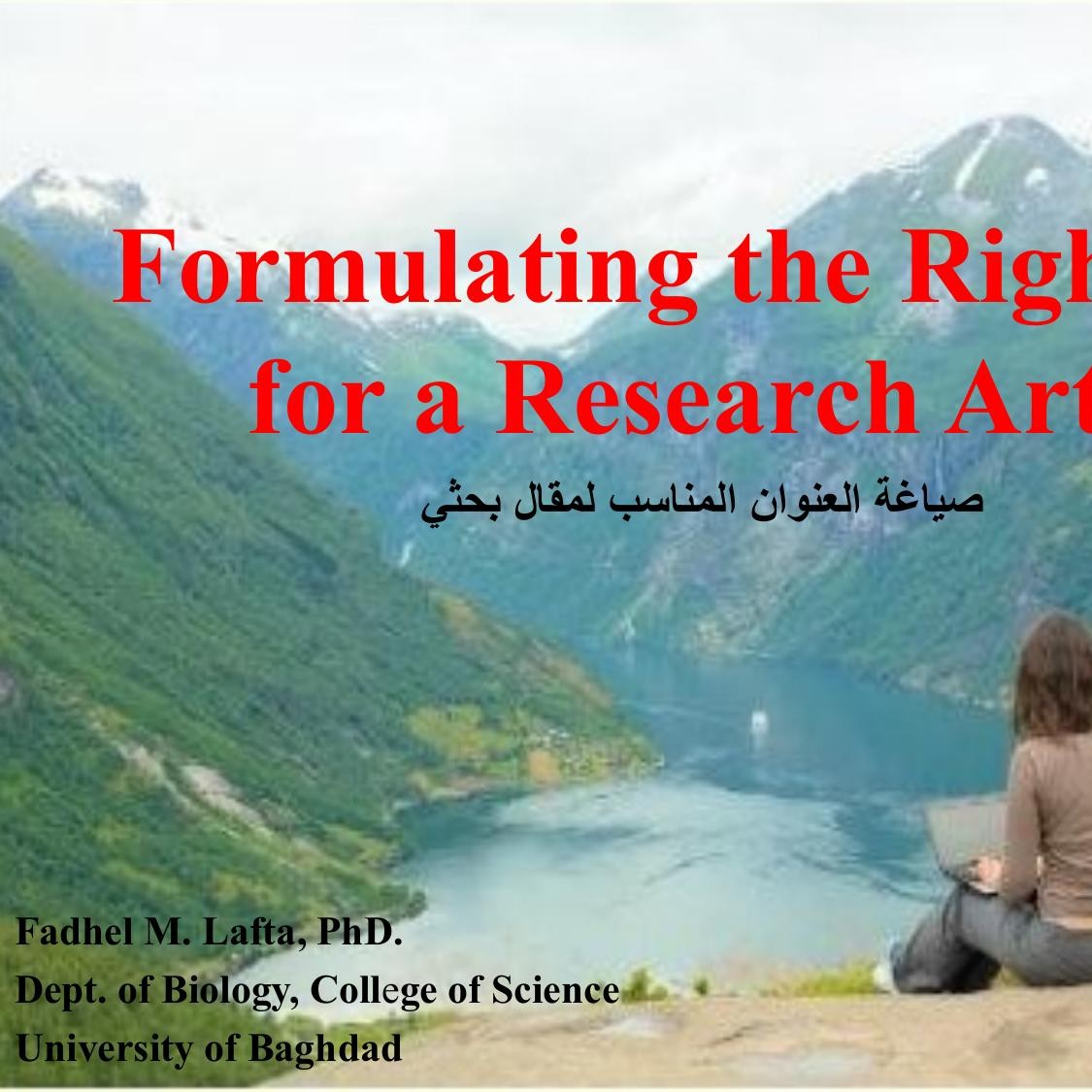 formulating the right title for a research article