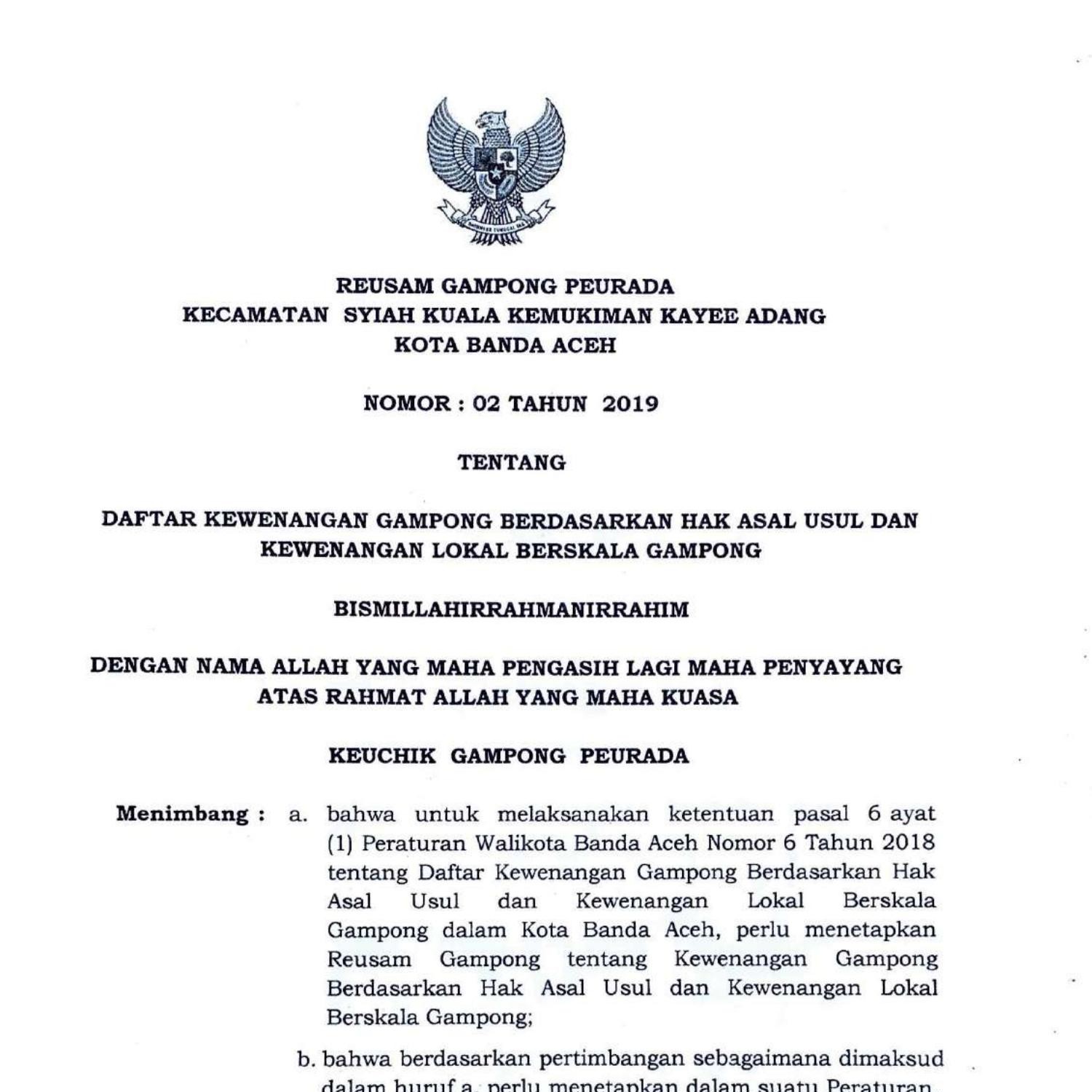 02 - HAK ASAL USUL DAN KEWENANGAN LOKAL BERSKALA GAMPONG.pdf | DocDroid