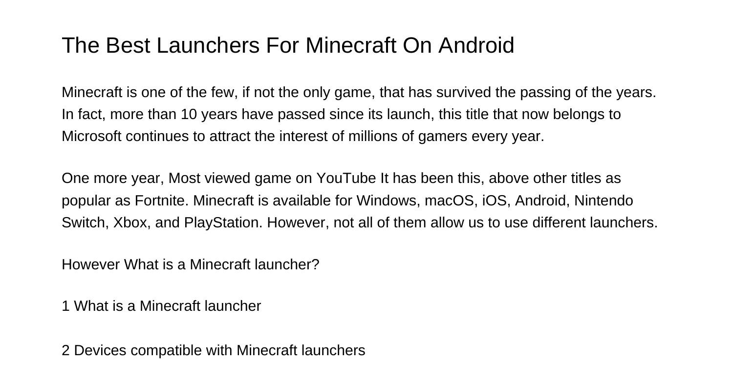 The Best Launchers For Minecraft On Androidkrheq.pdf.pdf | DocDroid