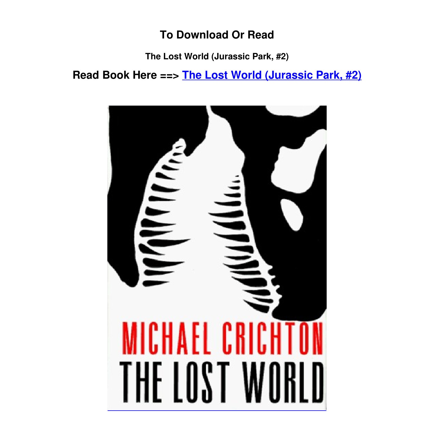 Pdf DOWNLOAD The Lost World Jurassic Park 2 By Michael Crichton.pdf ...