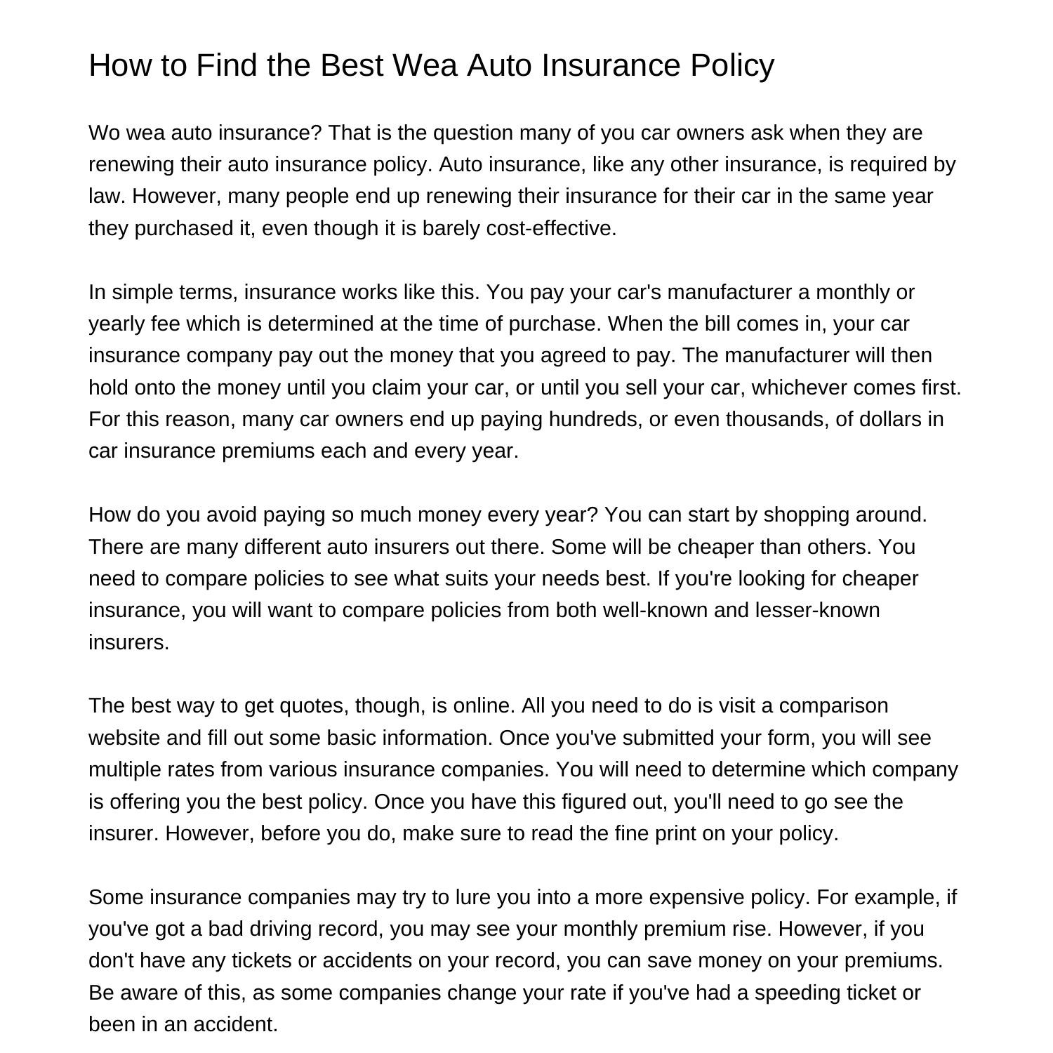 how-to-find-the-best-wea-auto-insurance-policydojiw-pdf-pdf-docdroid