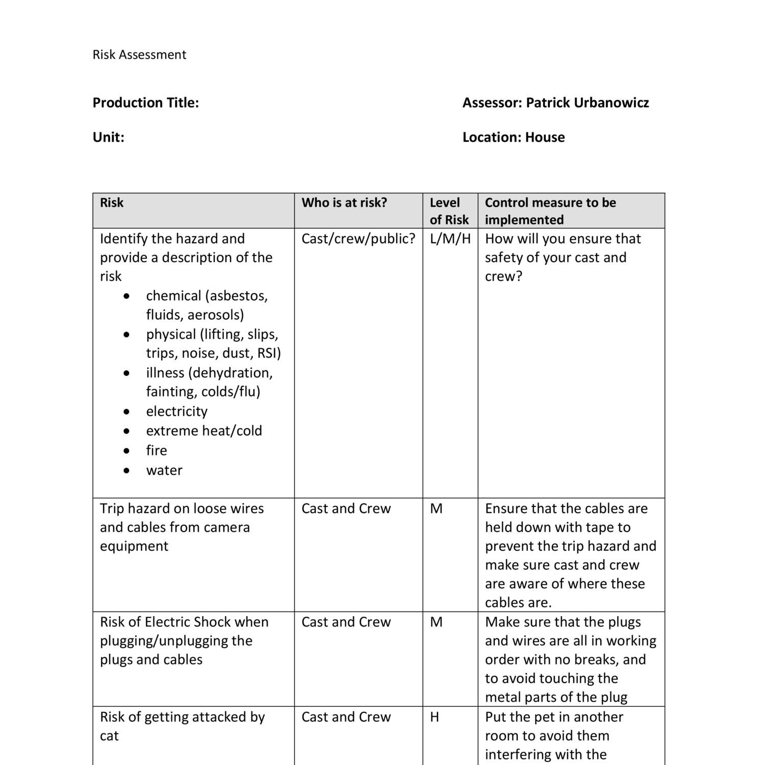 Risk Assessment Housedocx Docdroid 