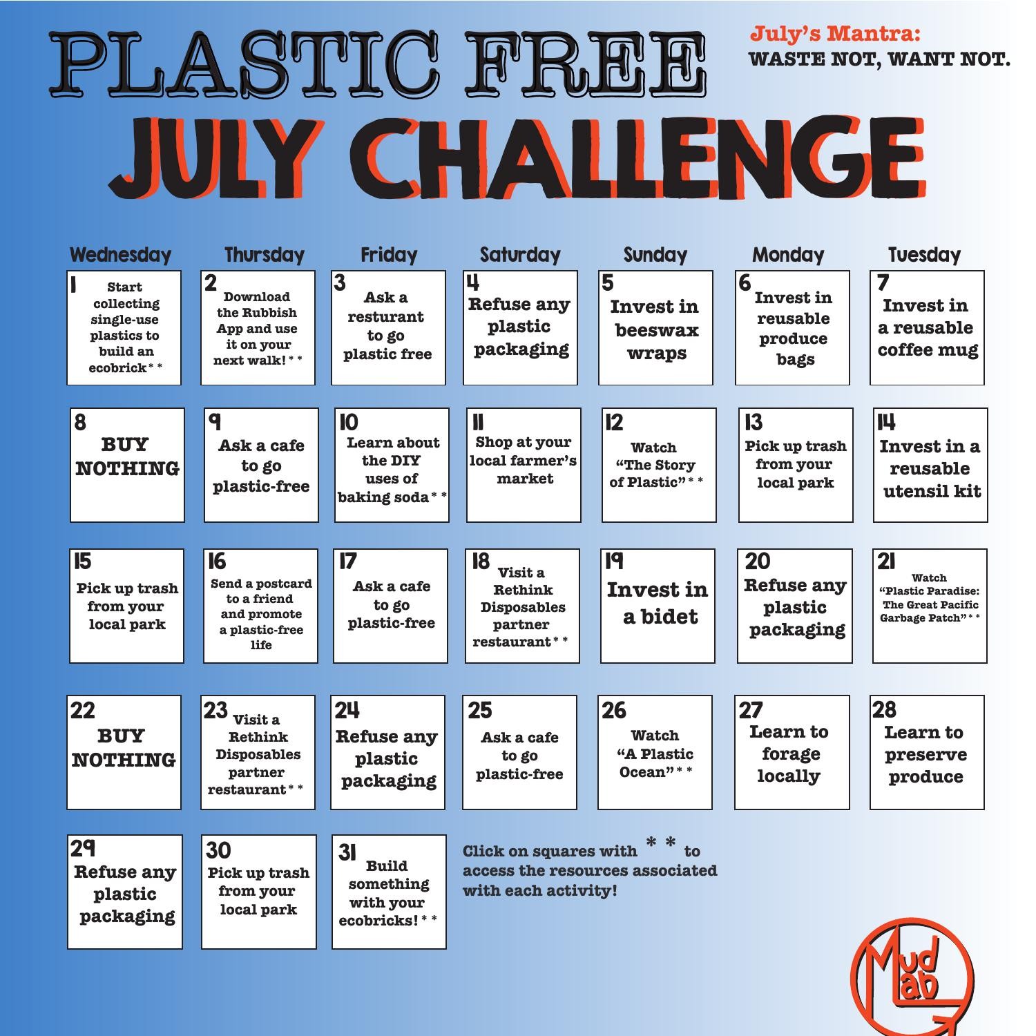 Plastic Free July Calendar.pdf | DocDroid