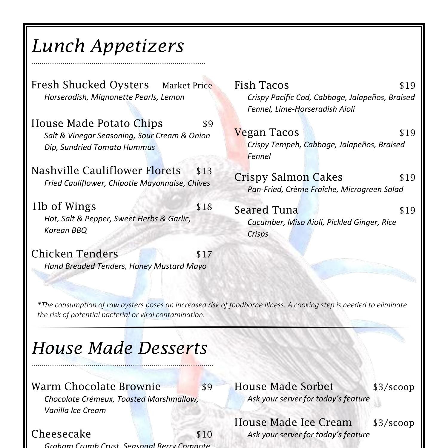 Kingfishers Lunch Menu Final Pdf Docdroid