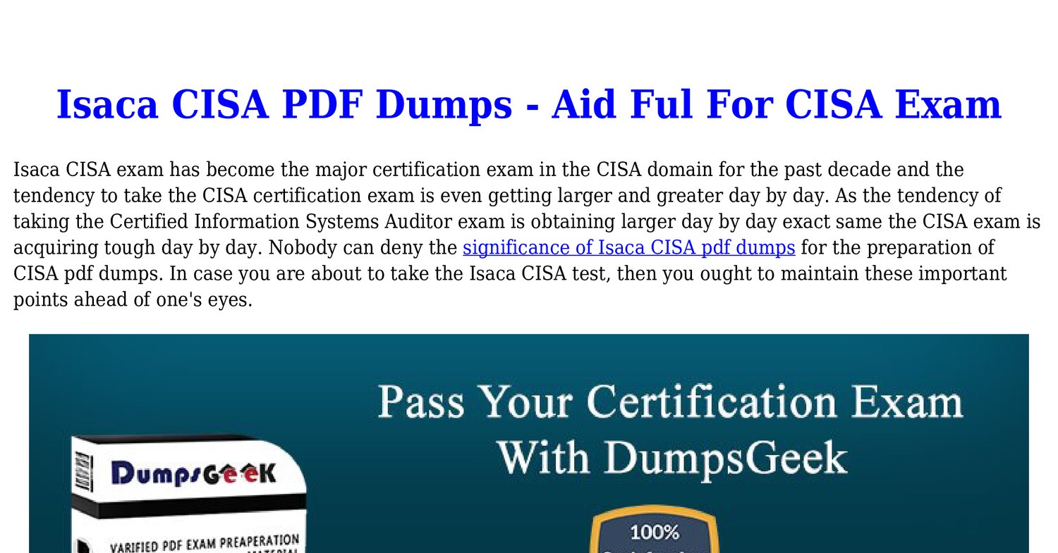 CISA Examcollection Dumps