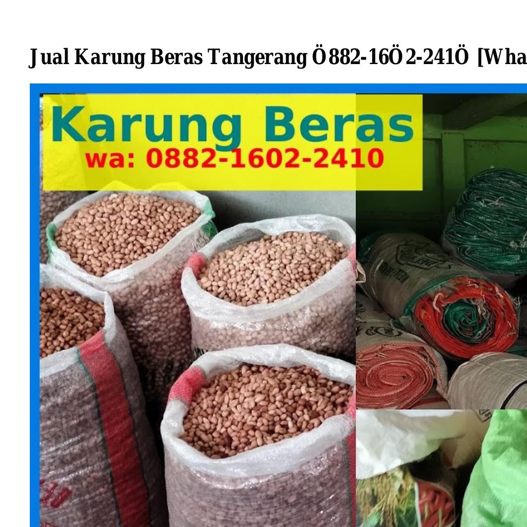 Jual Karung Beras Tangerang Pdf Docdroid