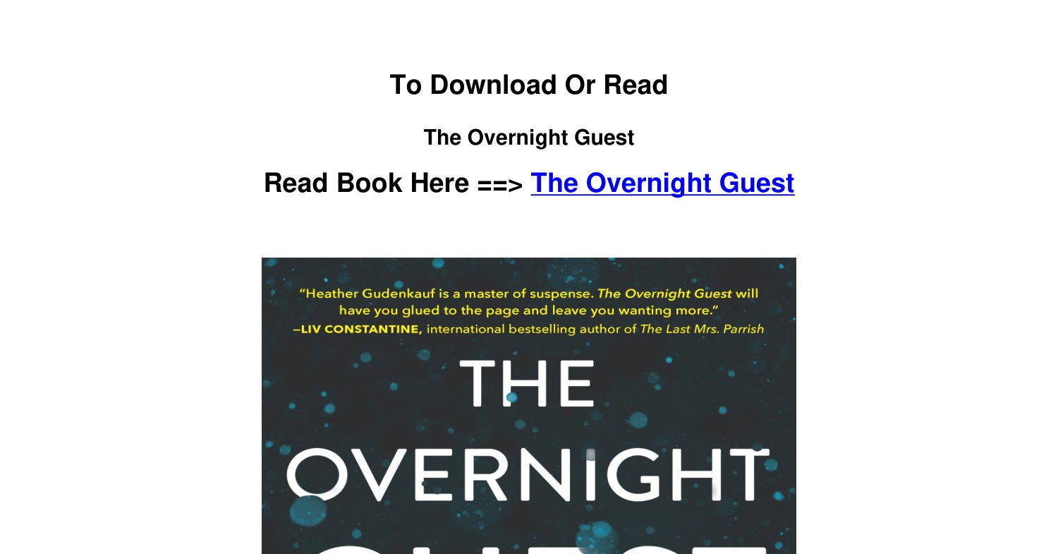 The Overnight Guest by Heather Gudenkauf