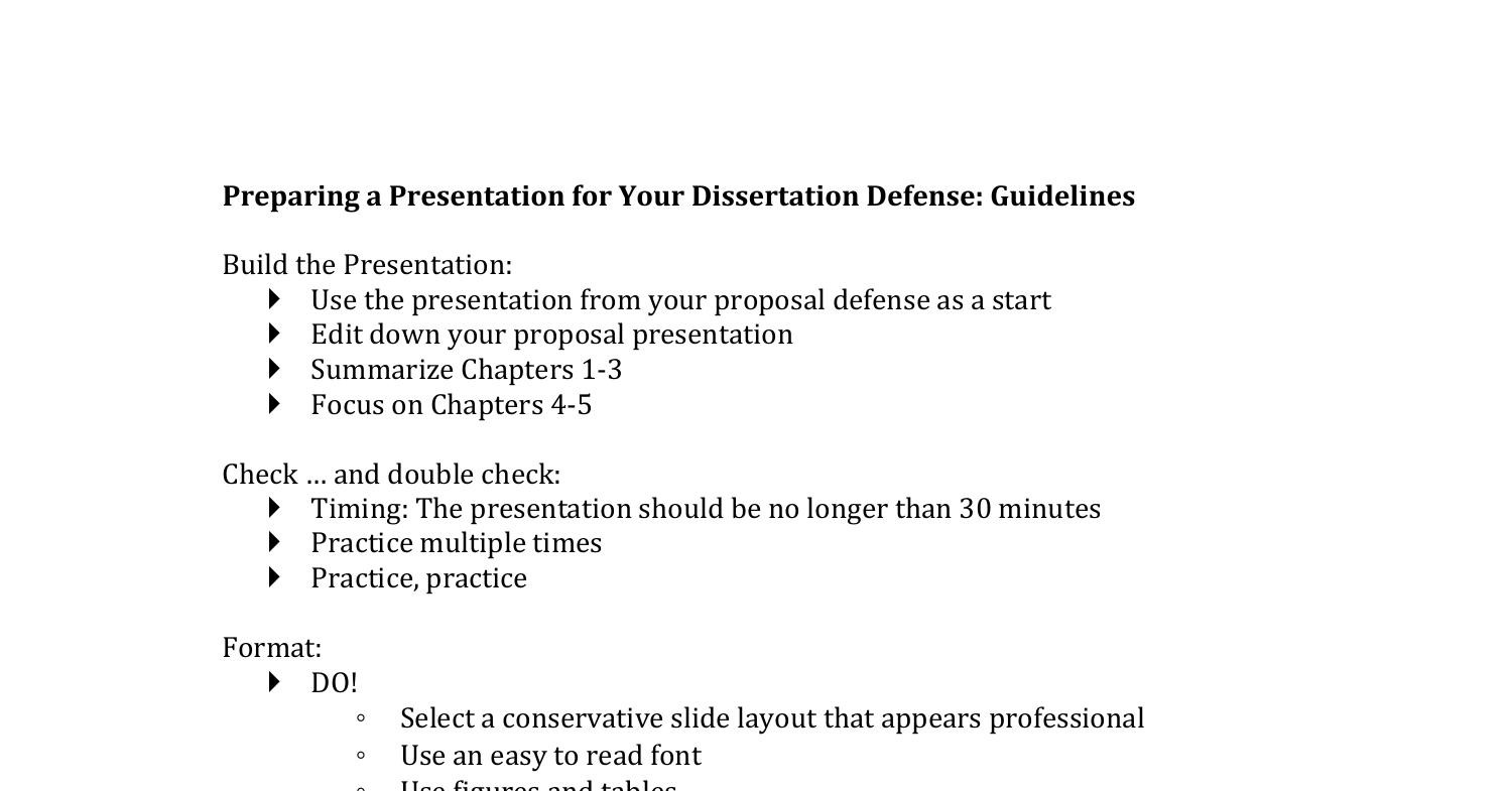 dissertation defense procedure