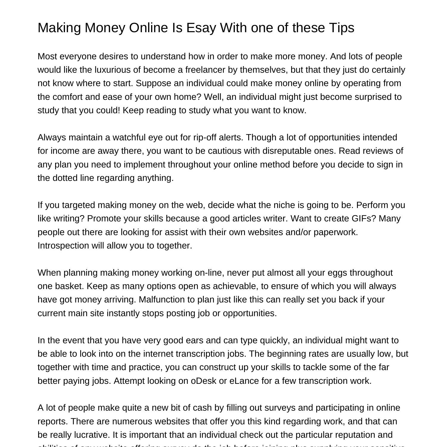 Making Money Online Is Esay Using these Tipsndgur.pdf.pdf DocDroid