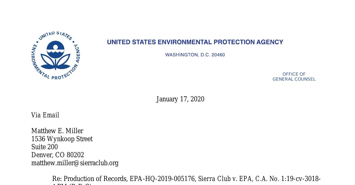 Cover Letter (EPA-HQ-2019-005176) 1.17.2020 Prod.pdf | DocDroid