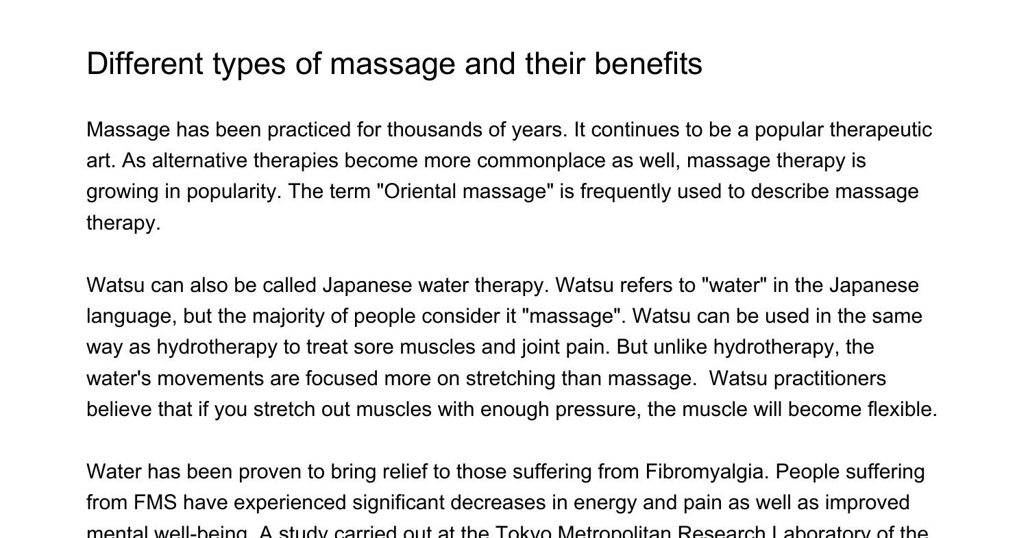 Different Types Of Massage And Their Positive Benefitsbjaoc.pdf.pdf ...