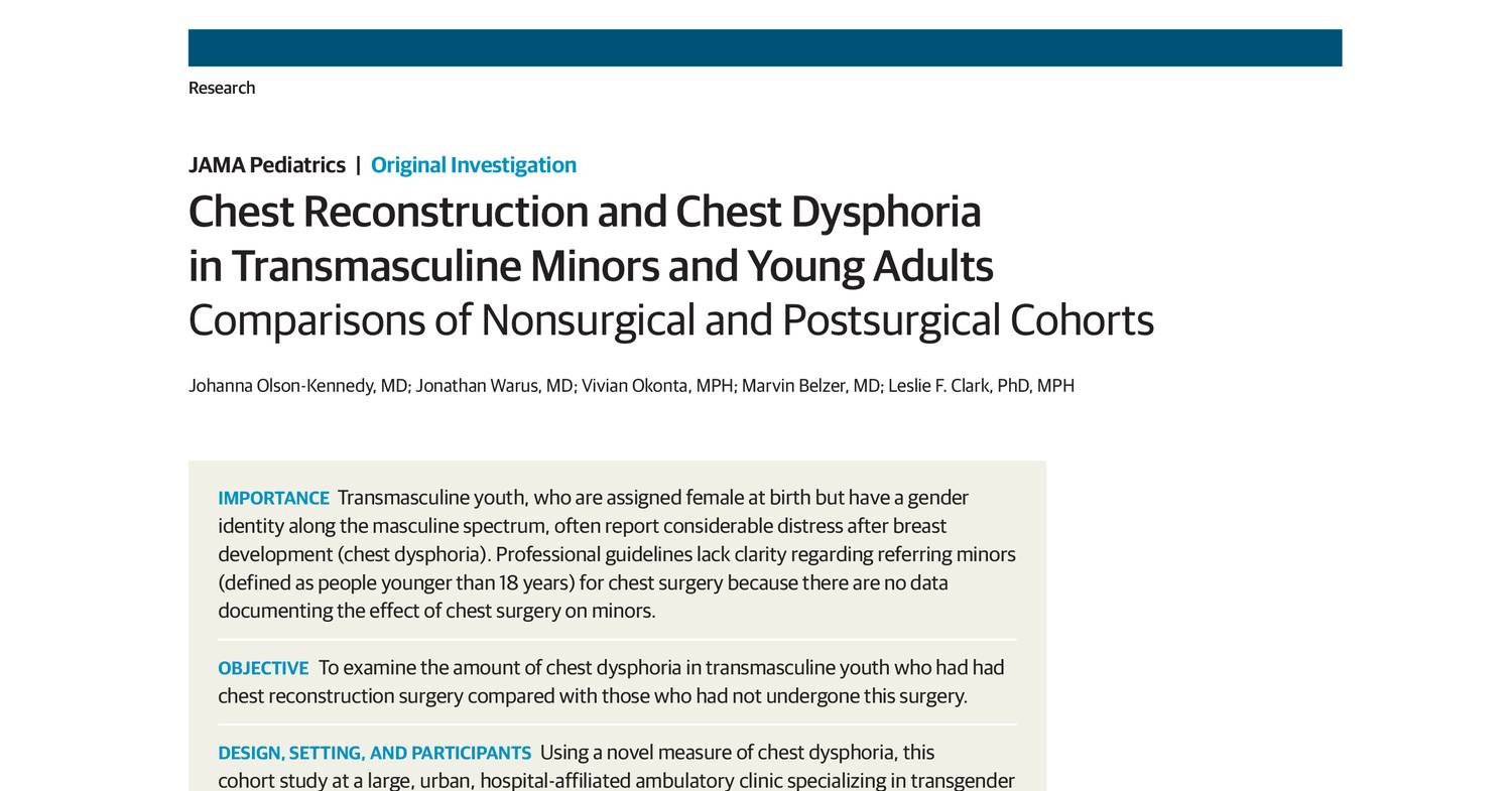 Chest Reconstruction and Chest Dysphoria in Transmasculine Minors and Young Adults.pdf DocDroid