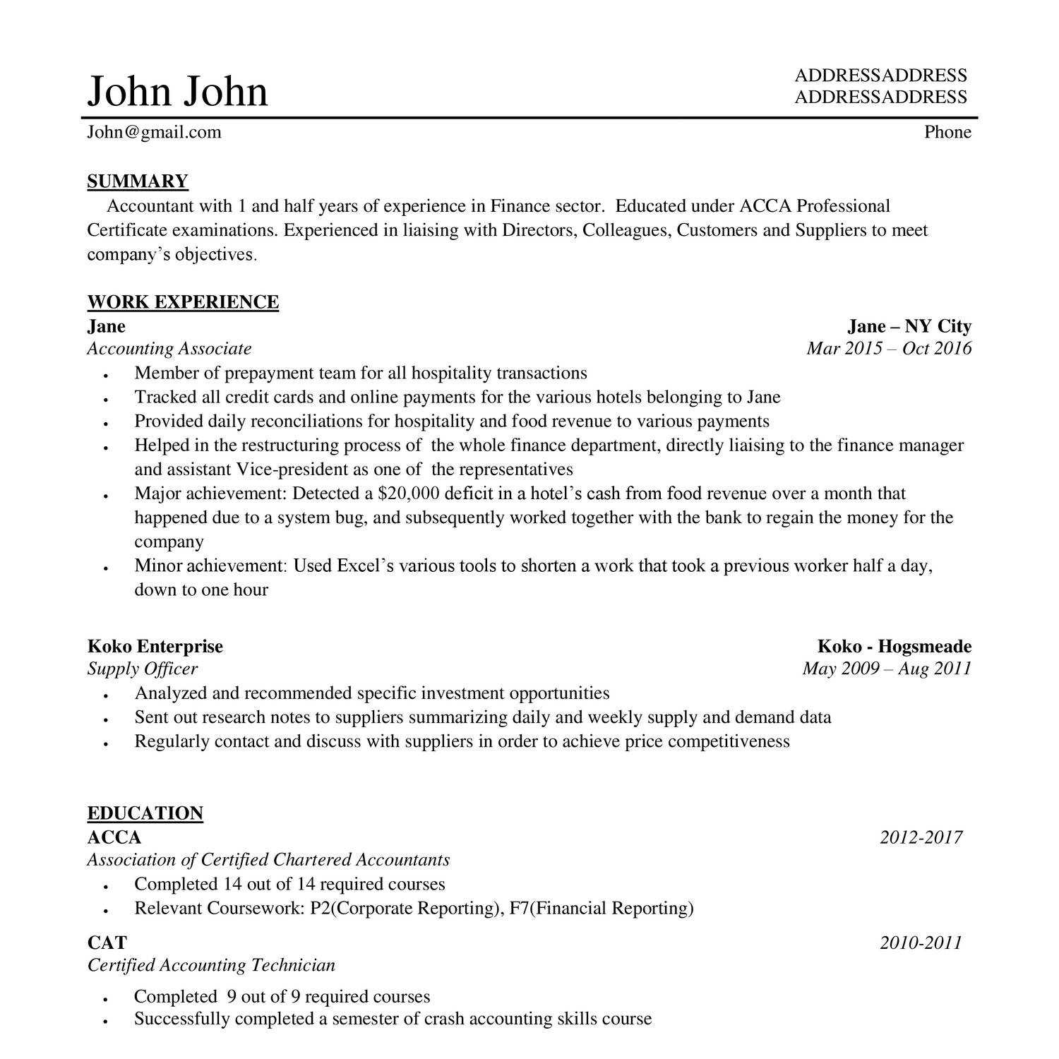 Resume John John.pdf | DocDroid