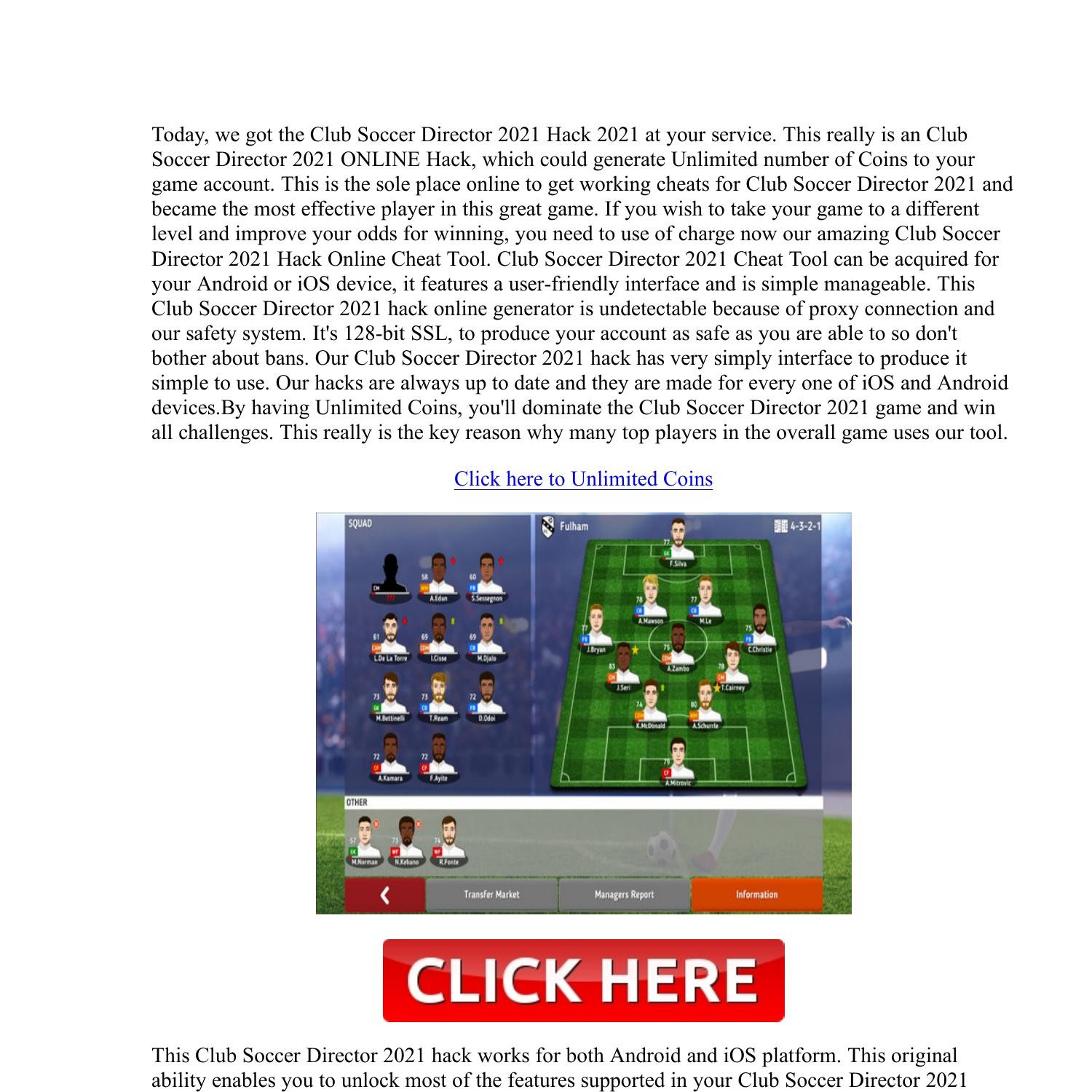 !news! Club Soccer Director 2021 Hack Coins Generator 2021.pdf DocDroid