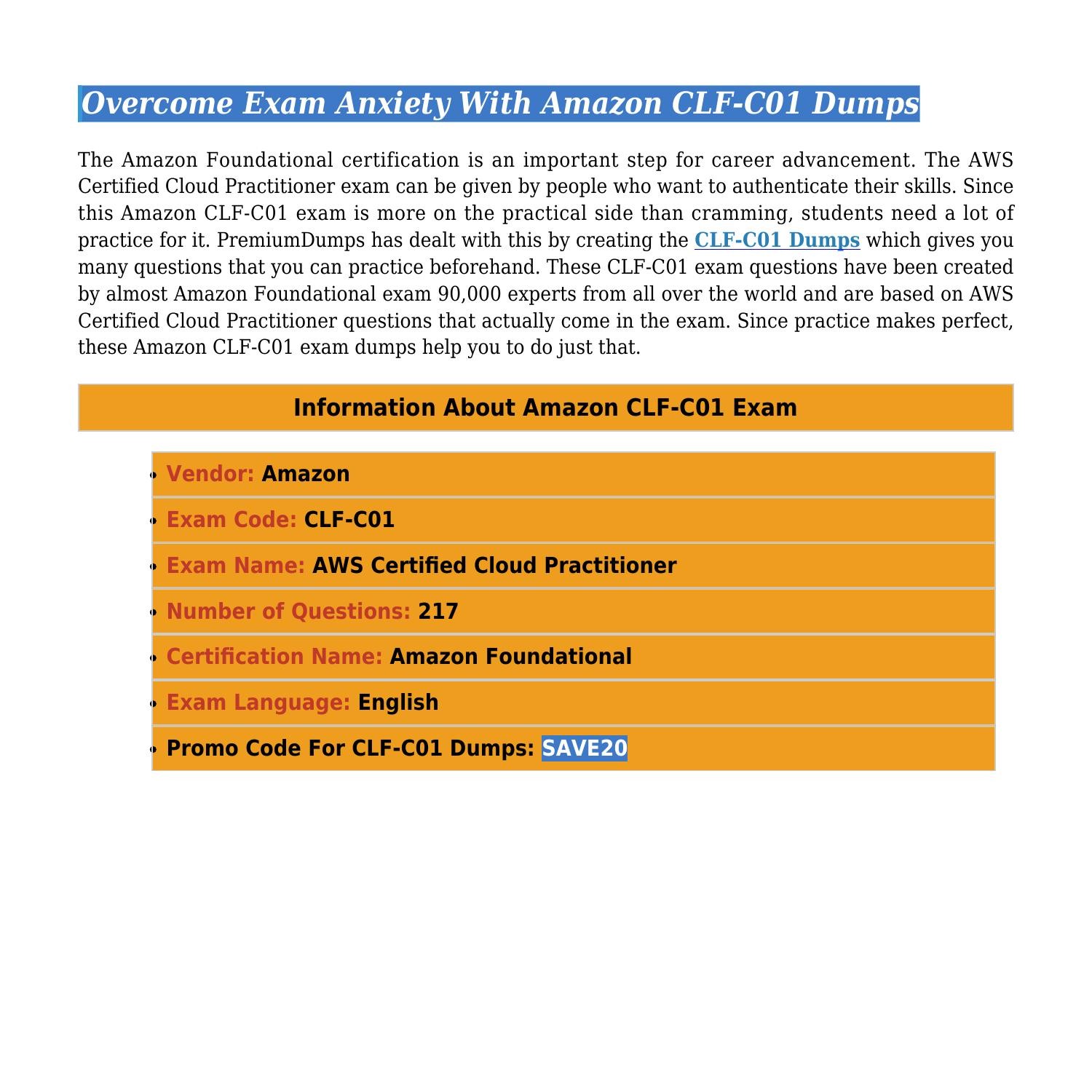 CLF-C01 Pass Leader Dumps