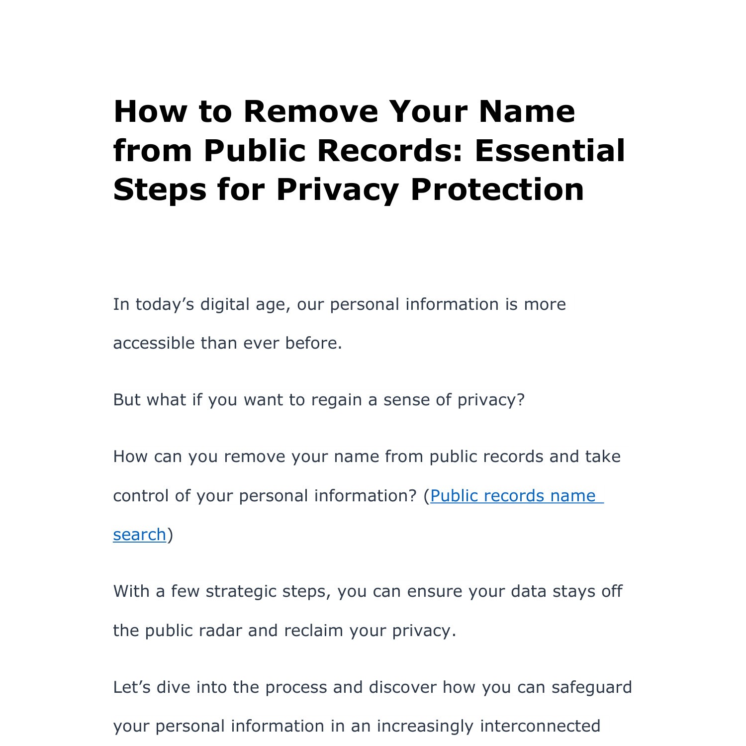 How to Remove Your Name from Public Records pdf DocDroid