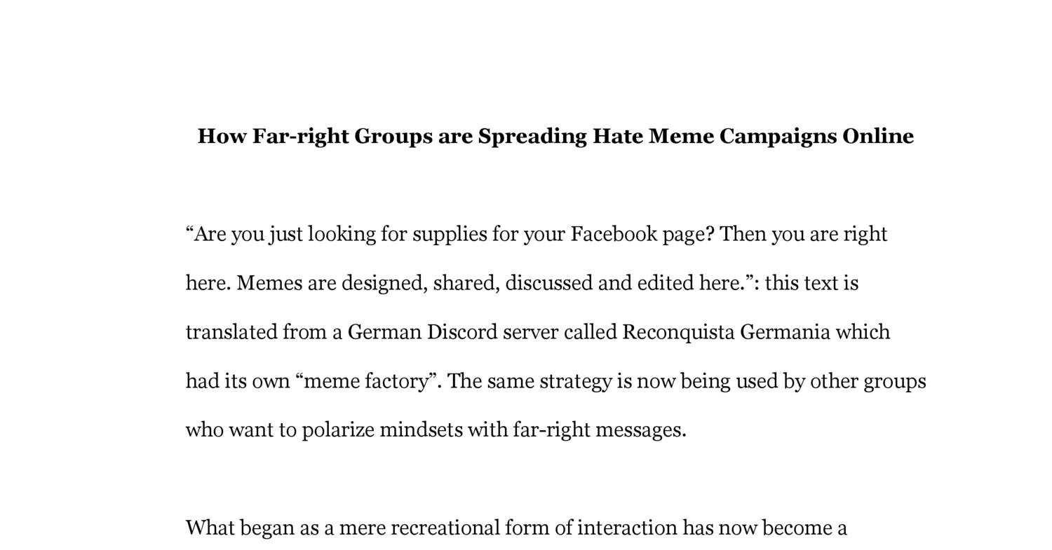 Far Right Meme Campaignpdf DocDroid