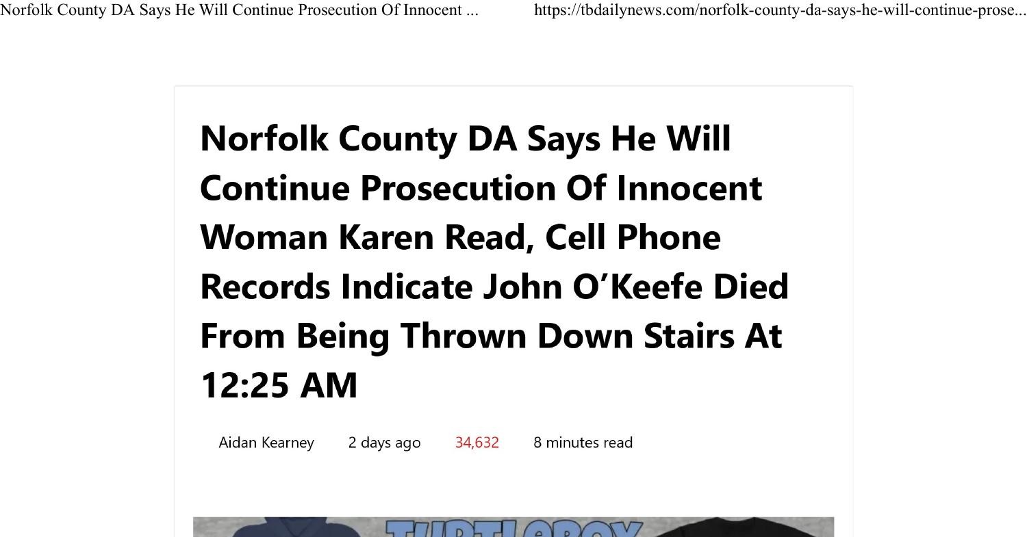 Norfolk County DA Says He Will Continue Prosecution Of Innocent Woman ...