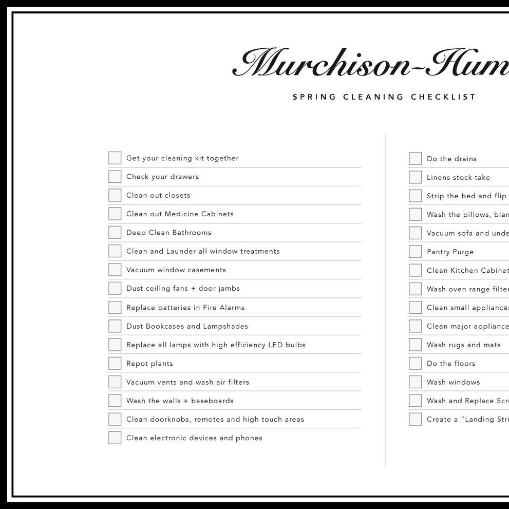 spring cleaning checklist pdf