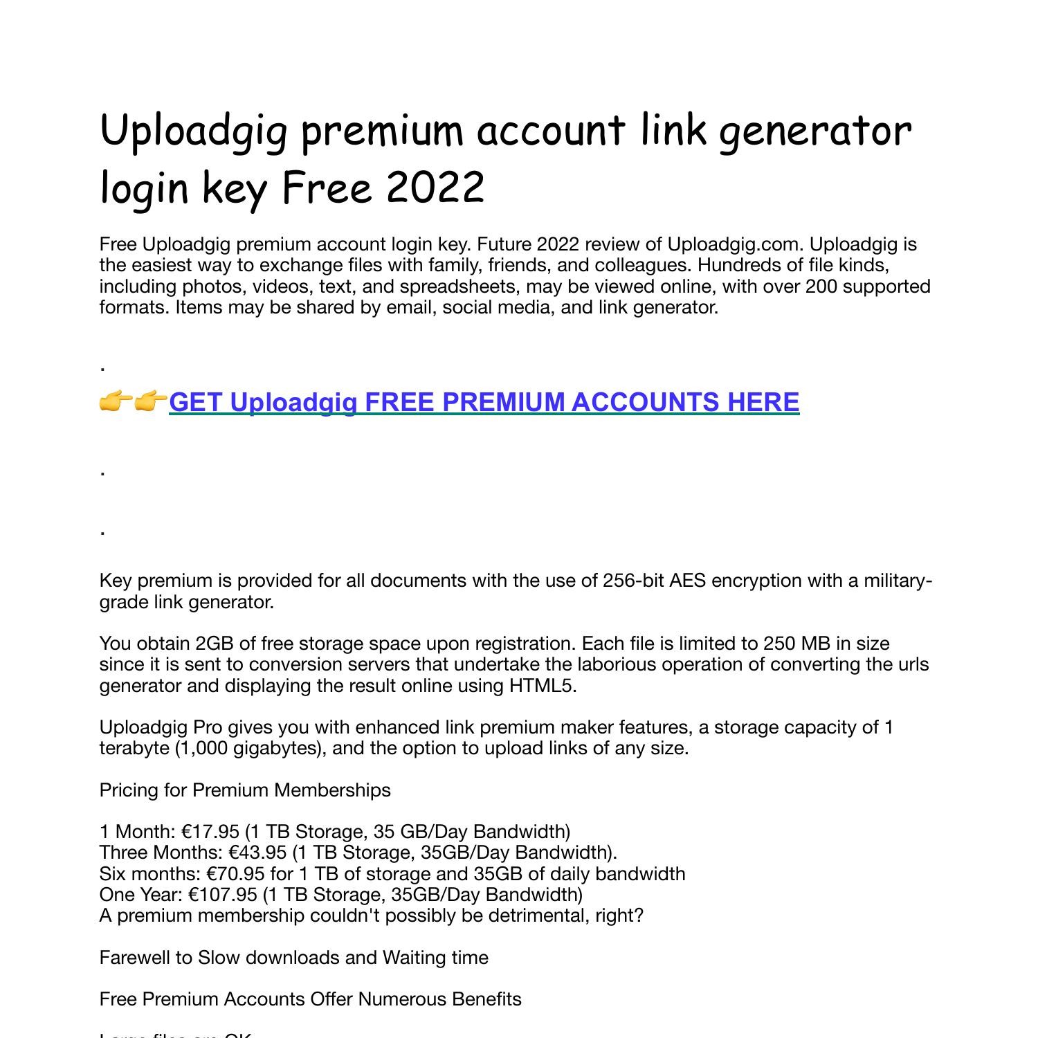 Uploadgig premium account link generator login key Free.pdf DocDroid