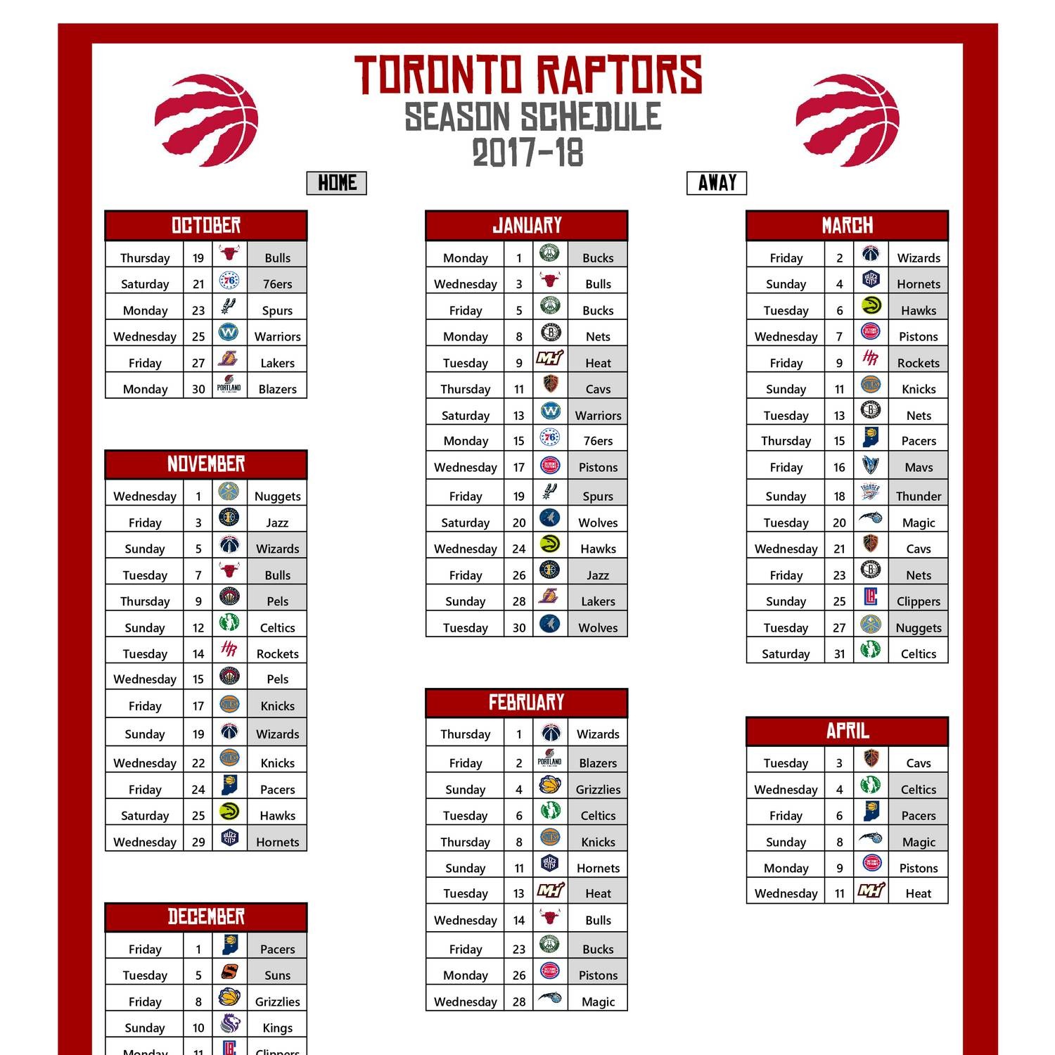 2017-18 Raptors Schedule.pdf | DocDroid