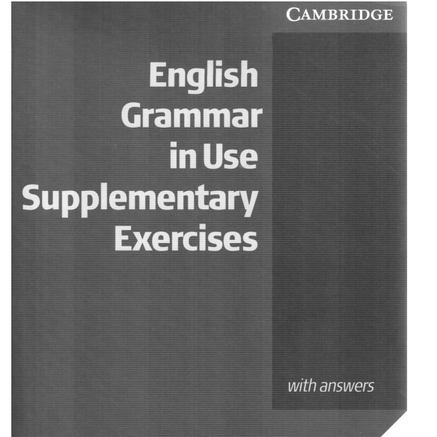 Supplementary exercises essential grammar