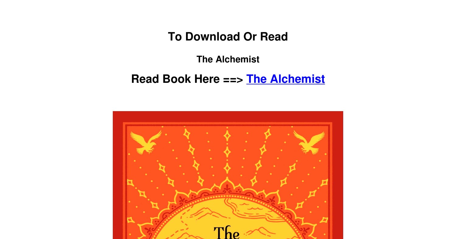 EPUB download The Alchemist BY Paulo Coelho.pdf | DocDroid