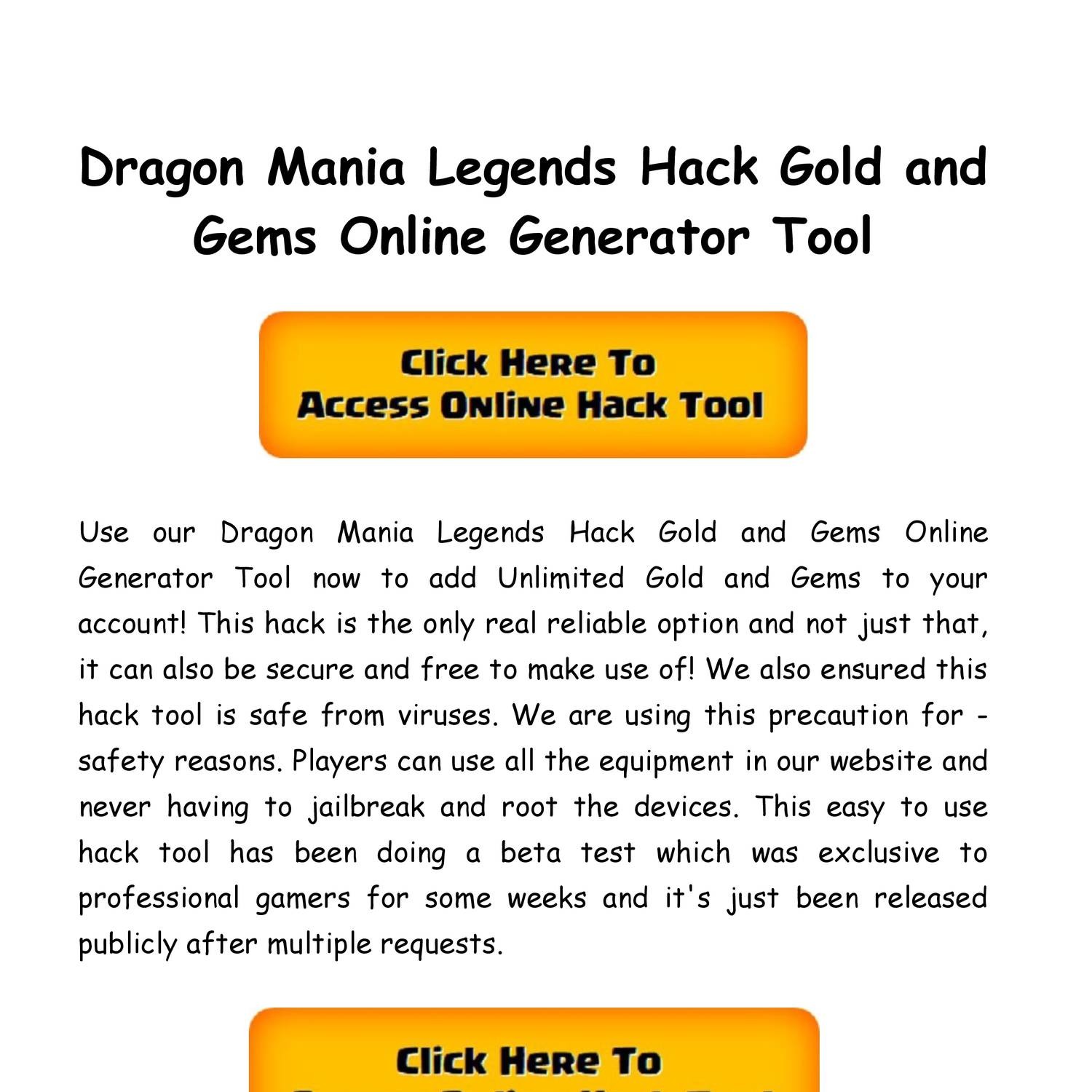 dragon mania legends hack generator
