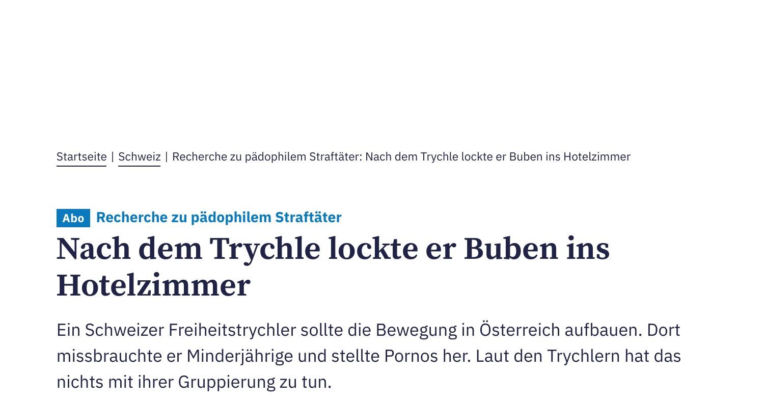 Recherche Zu Pädophilem Straftäter Nach Dem Trychle Lockte Er Buben