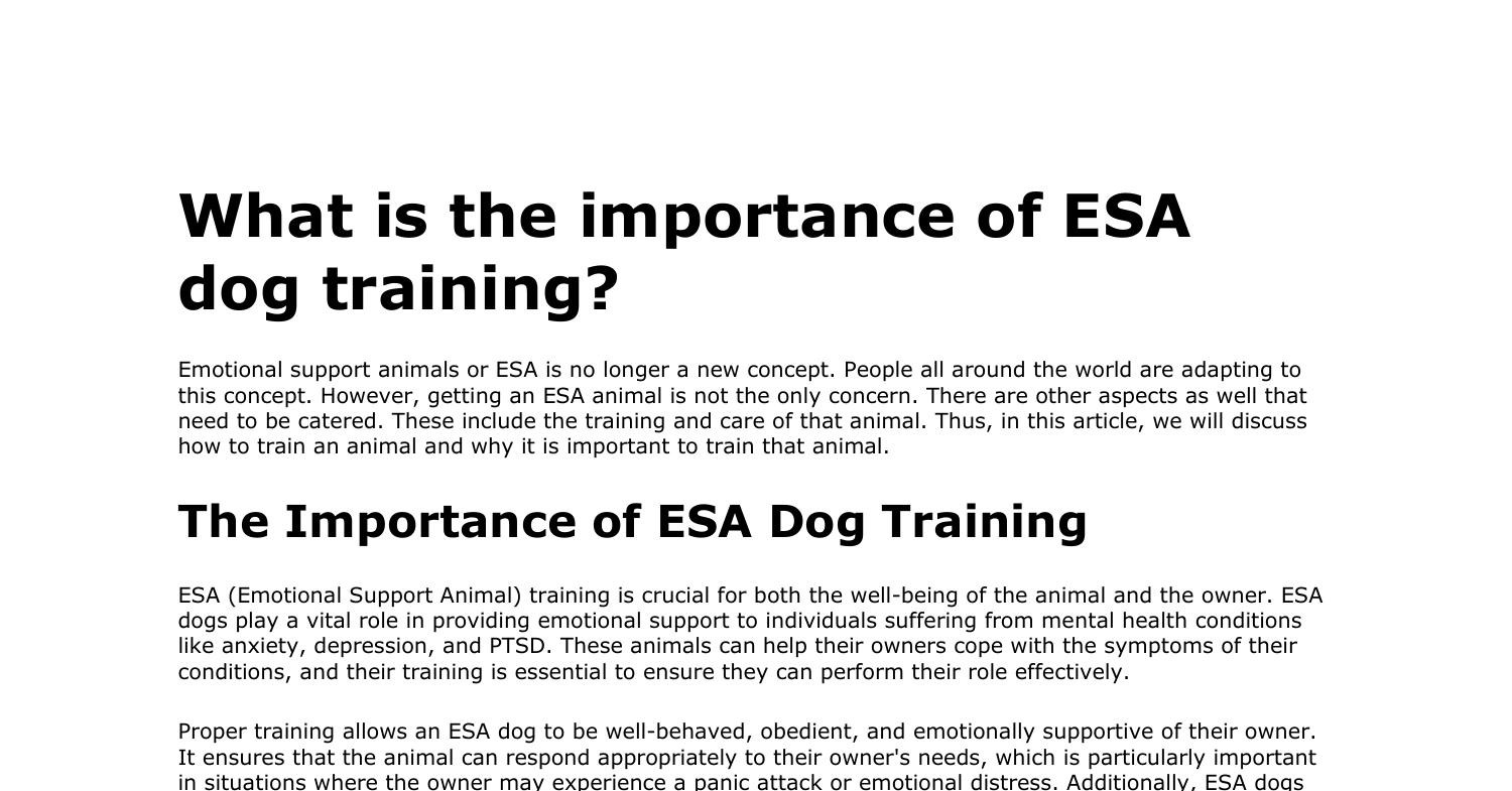 what-is-the-importance-of-esa-dog-training-pdf-docdroid